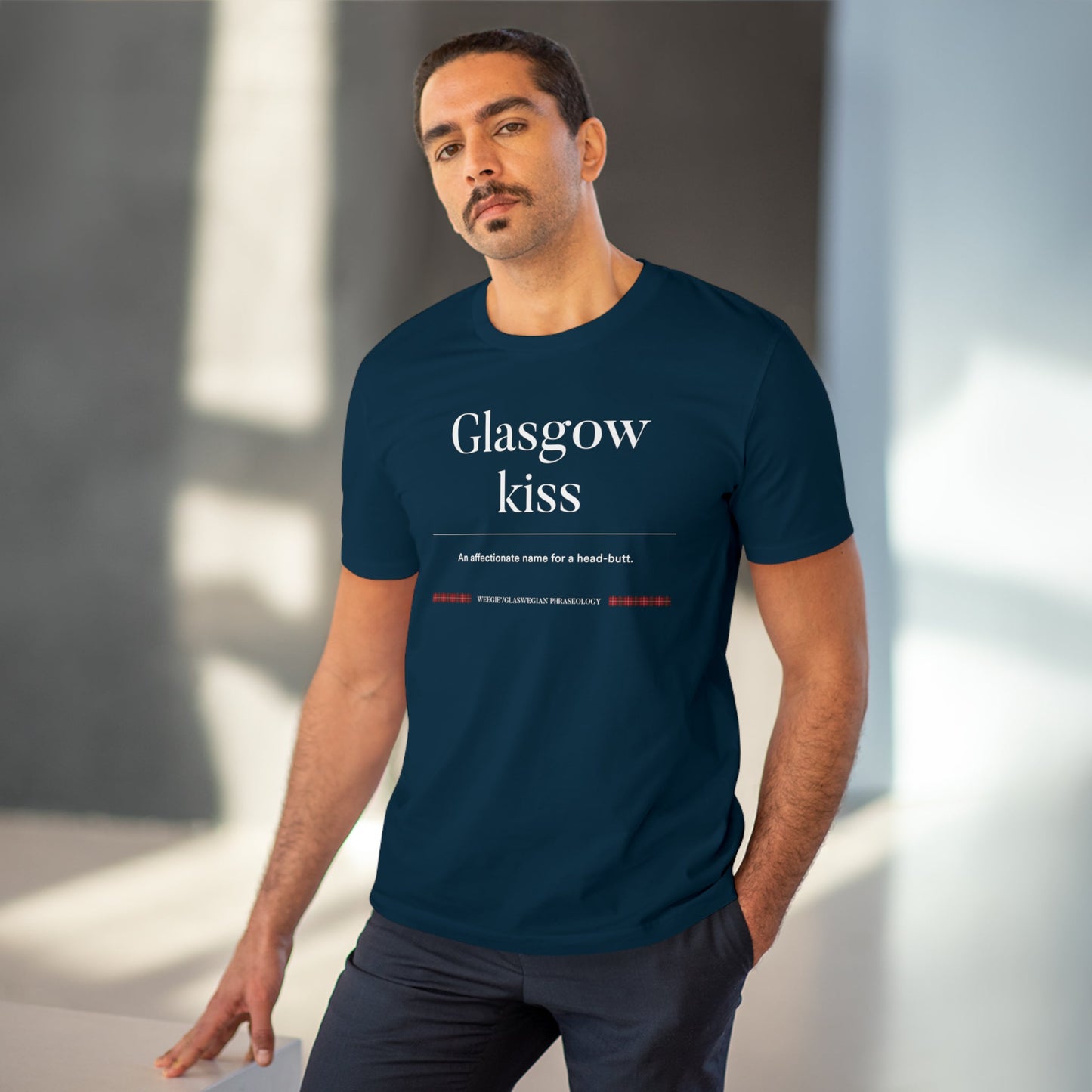 A must-have for fans of Scottish words and phrases—the organic cotton 'Glasgow Kiss' Glaswegian Slang t-shirt!