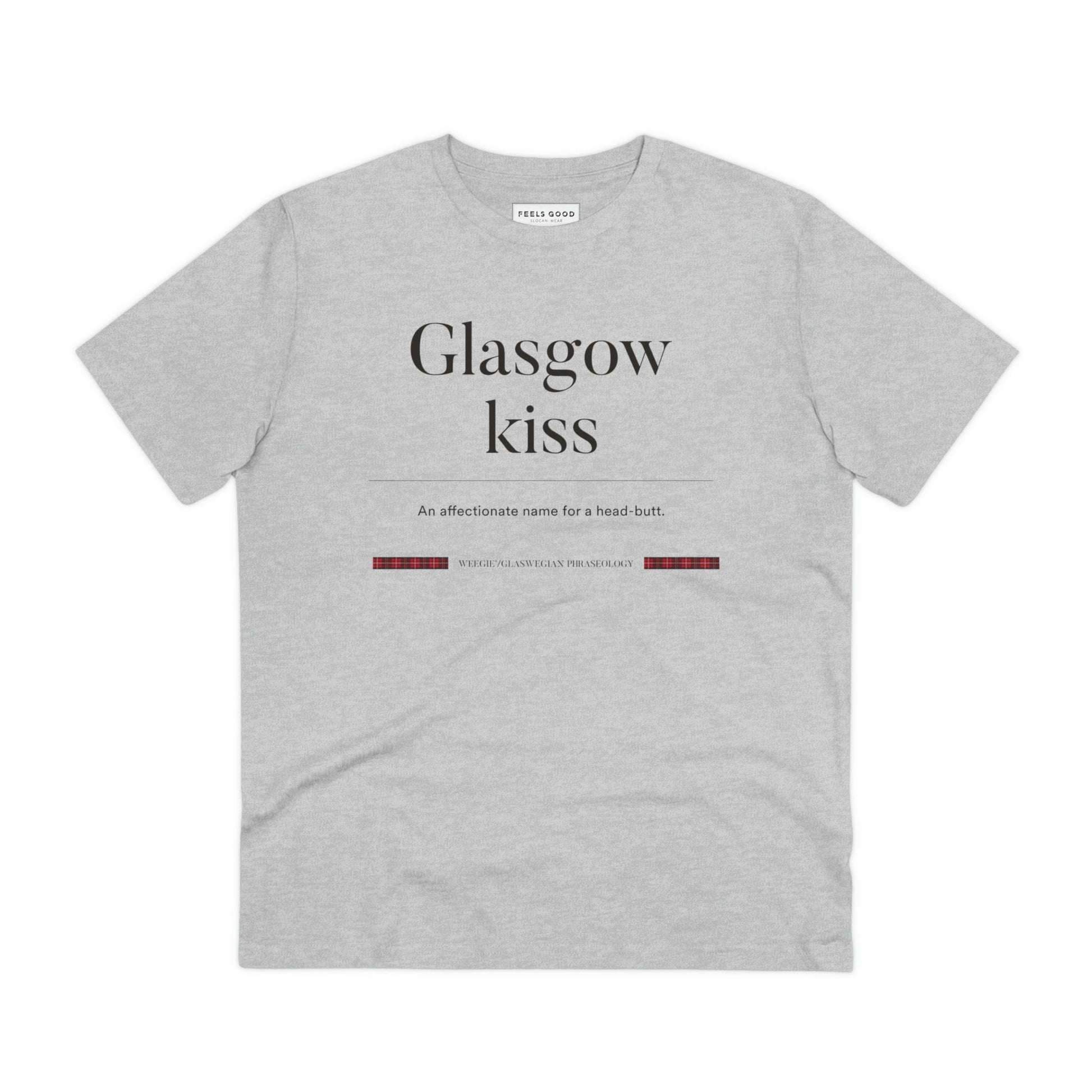 Love Scottish words and phrases? The organic cotton 'Glasgow Kiss' Glaswegian Slang t-shirt is for you.
