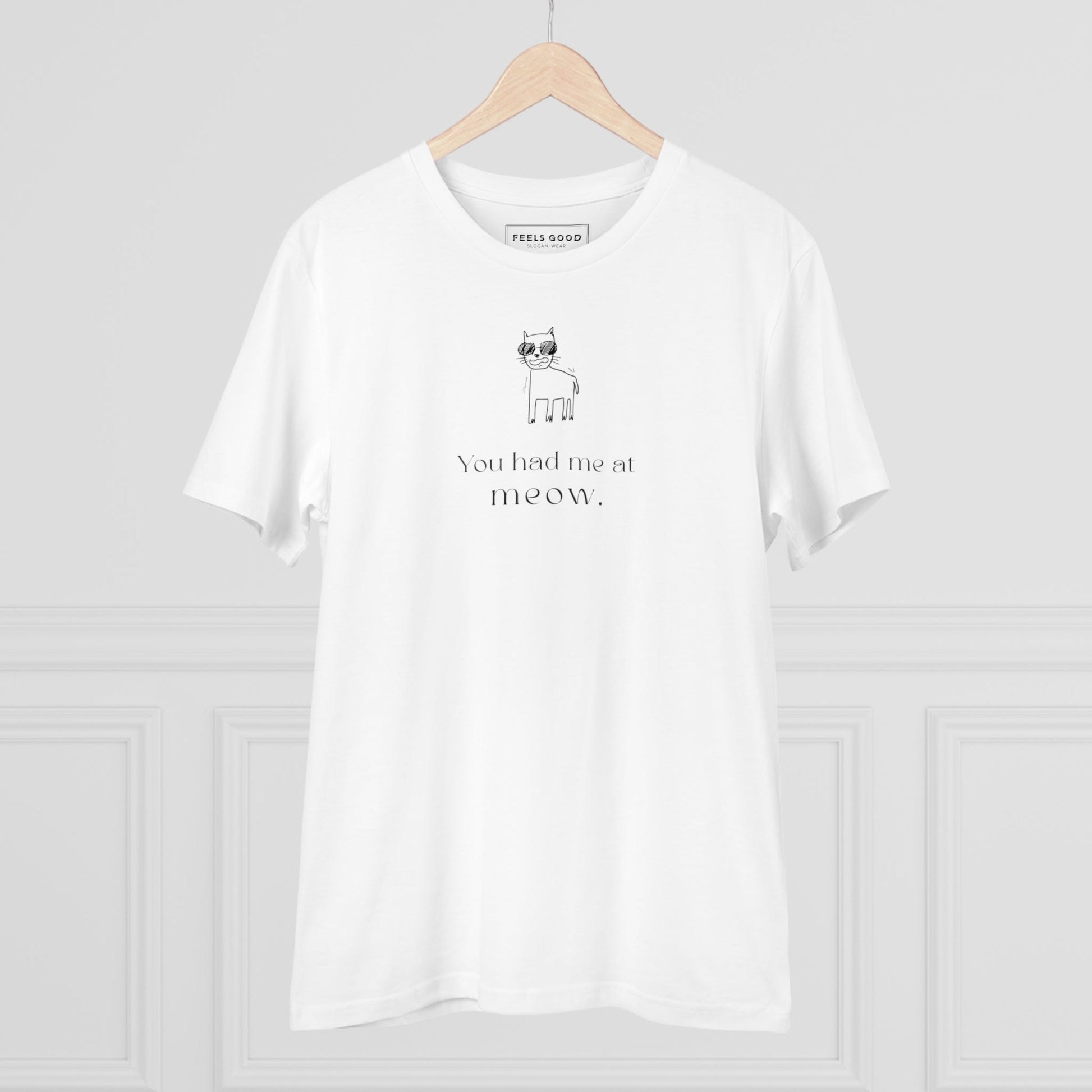 Organic Cotton 'Had Me At Meow' Funny Cat T-shirt - Fun Cat T shirt