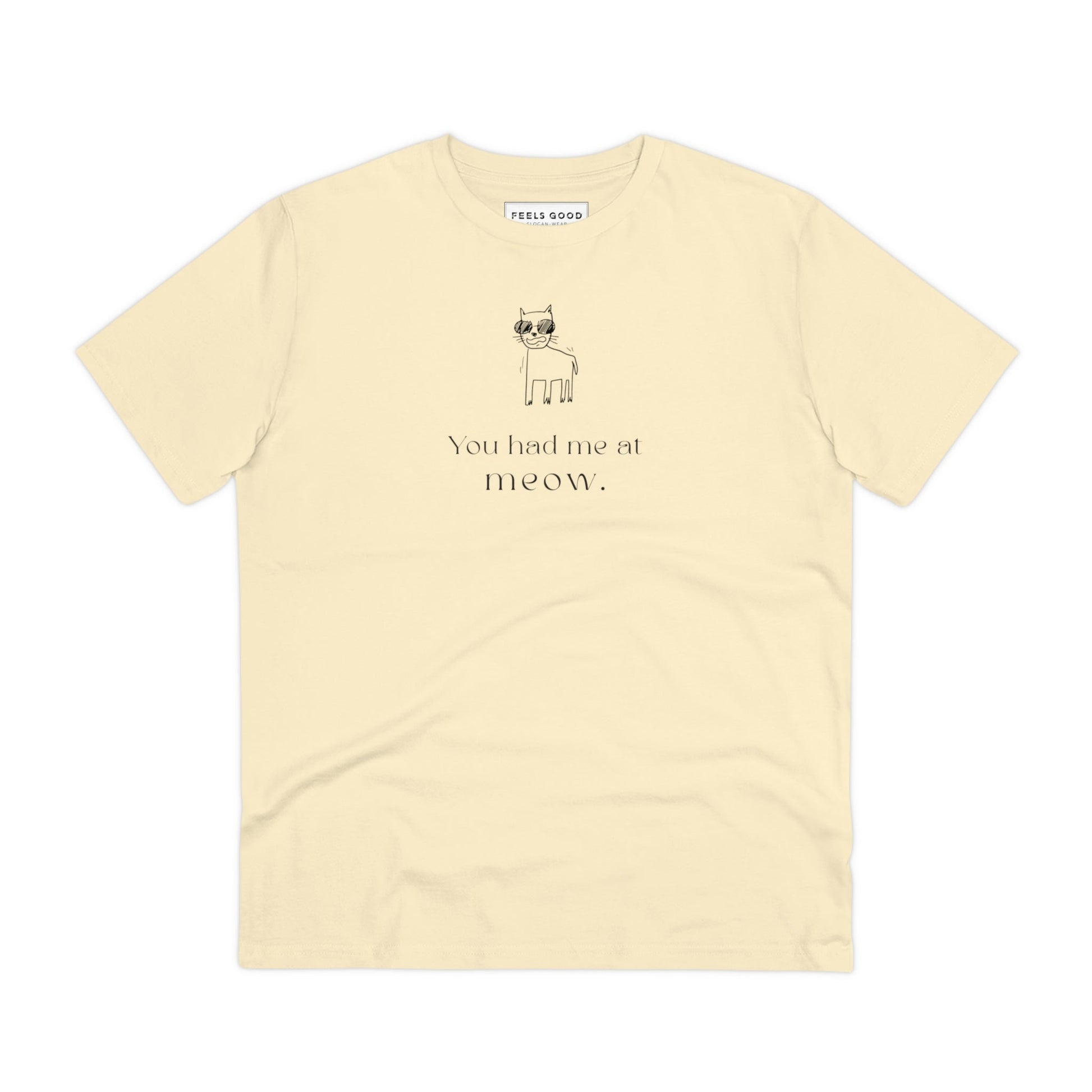 Organic Cotton 'Had Me At Meow' Funny Cat T-shirt - Fun Cat T shirt
