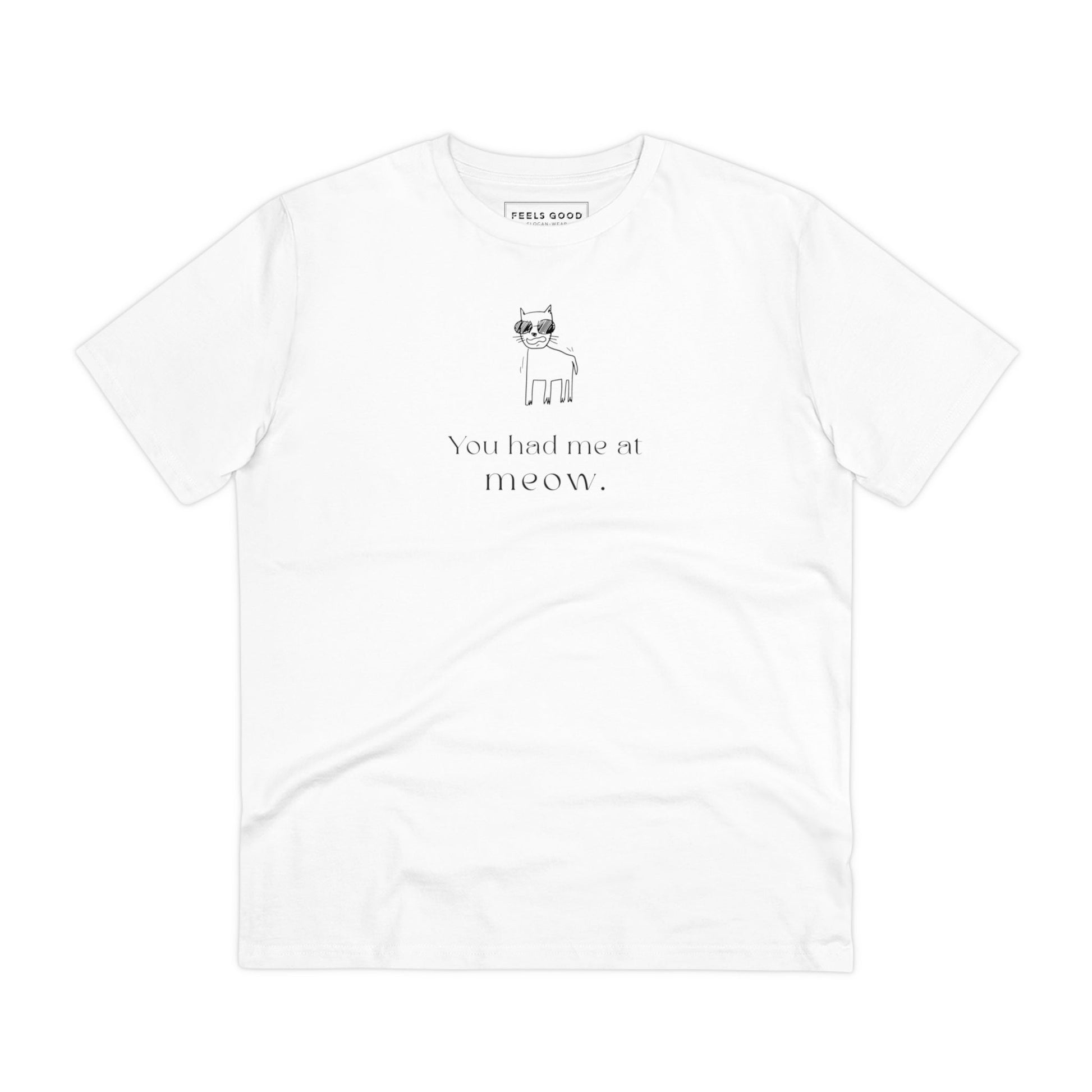 Organic Cotton 'Had Me At Meow' Funny Cat T-shirt - Fun Cat T shirt