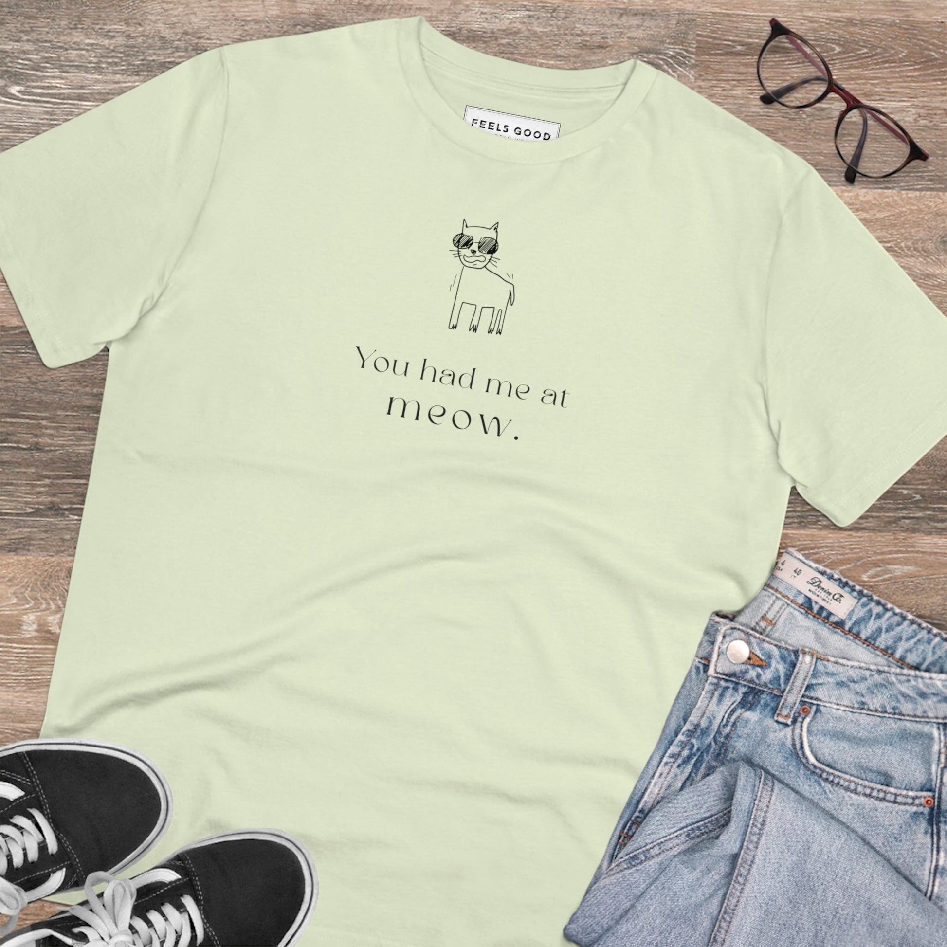 Organic Cotton 'Had Me At Meow' Funny Cat T-shirt - Fun Cat T shirt
