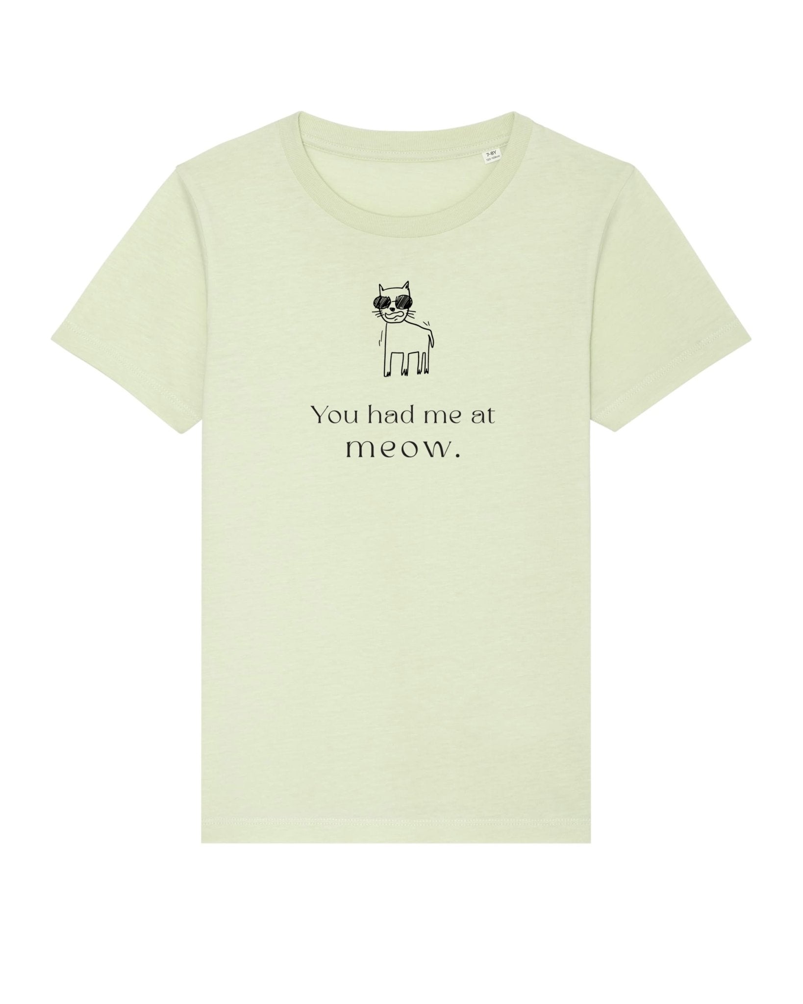 Funny animal print t shirts children will love – Organic Cotton 'Had Me At Meow'

