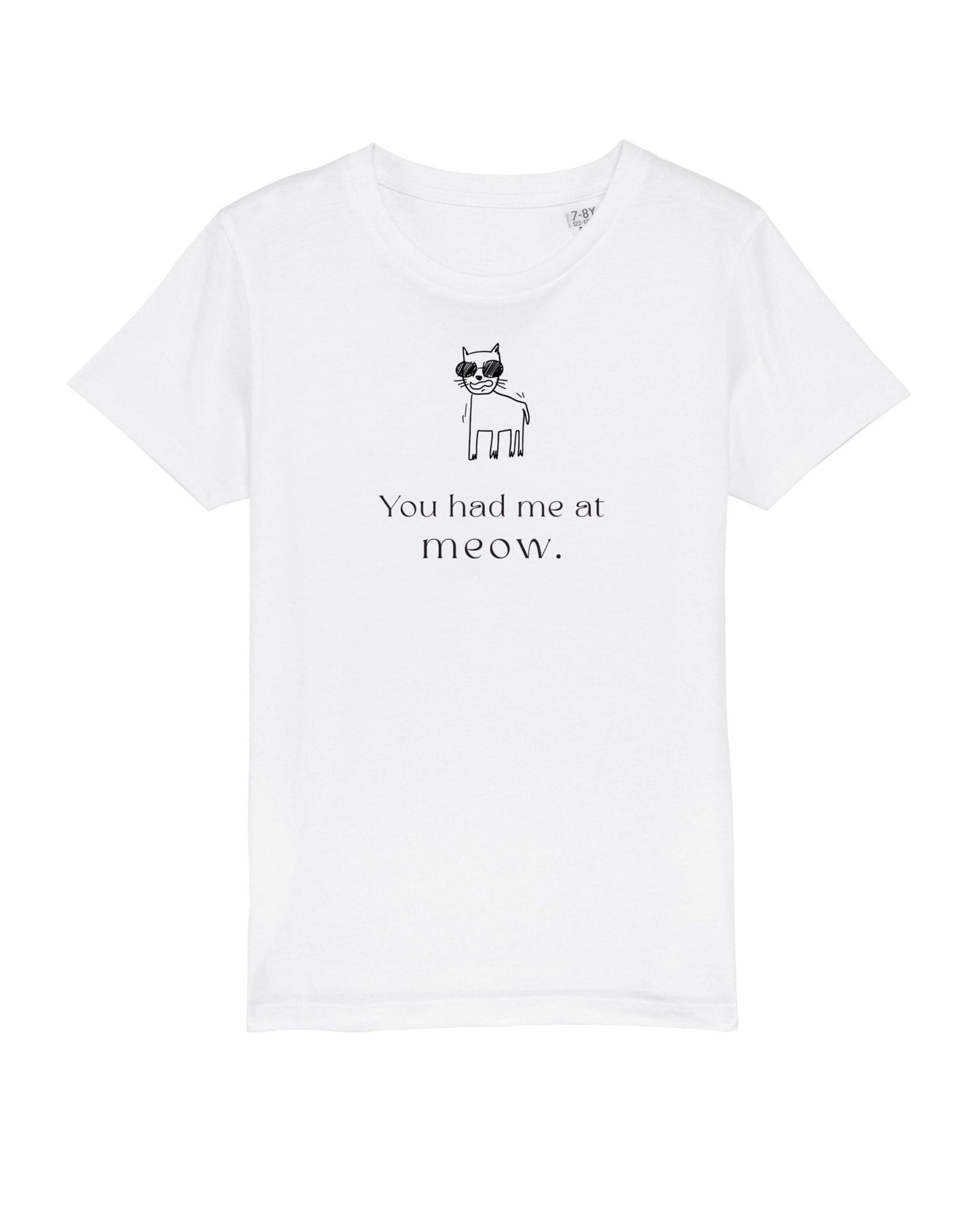 Organic Cotton 'Had Me At Meow' Cat T-shirt for children, hello kitty inspired

