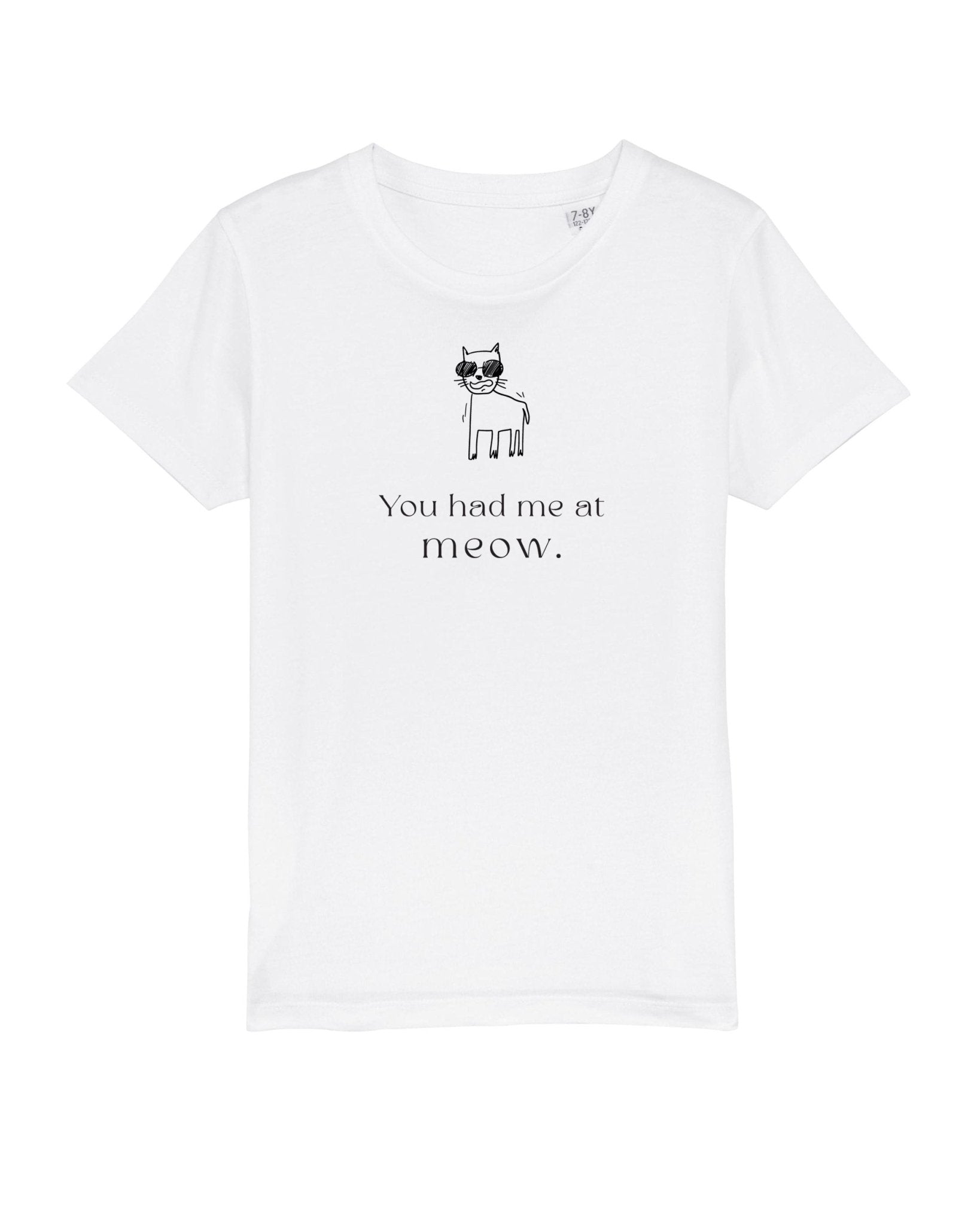 Organic Cotton 'Had Me At Meow' Cat T-shirt for children, hello kitty inspired

