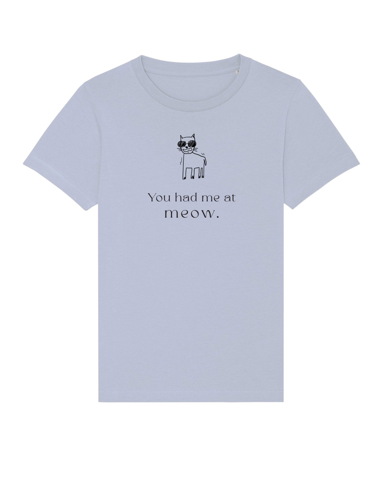 Organic Cotton 'Had Me At Meow' Kids Funny Cat T-shirt, hello kitty clothing style

