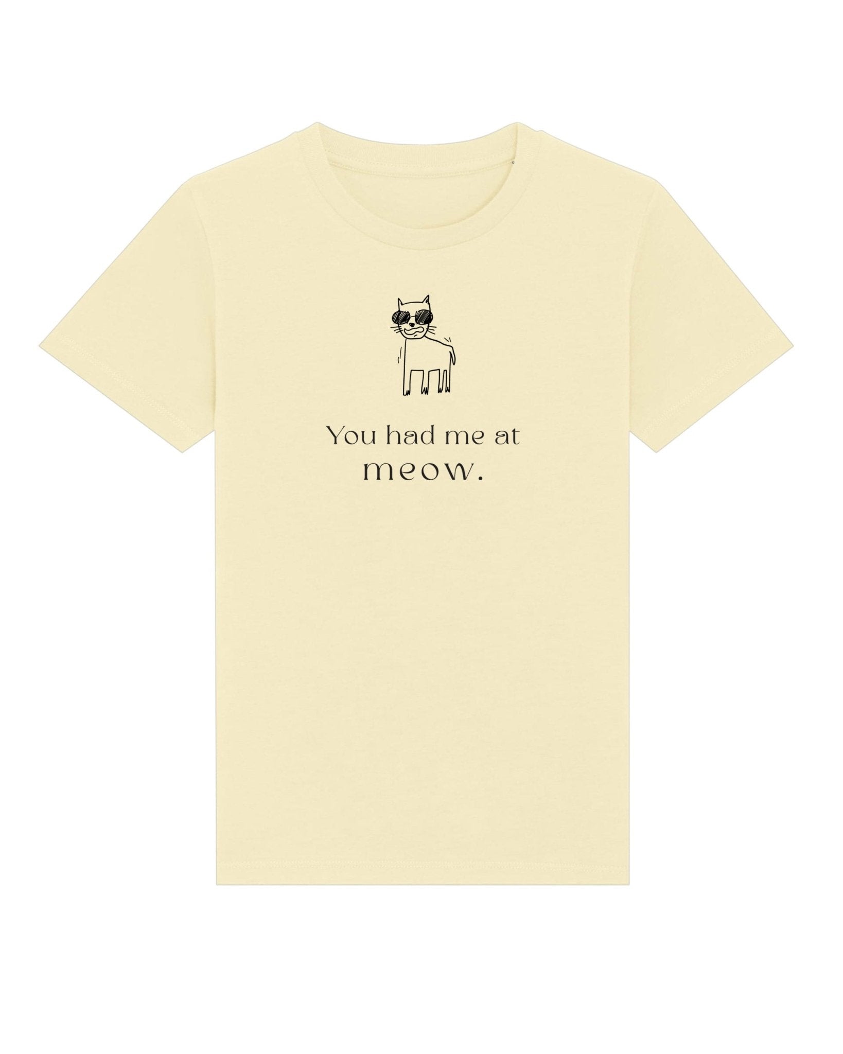 Kids animal print t shirts – Organic Cotton 'Had Me At Meow' Funny Cat tee

