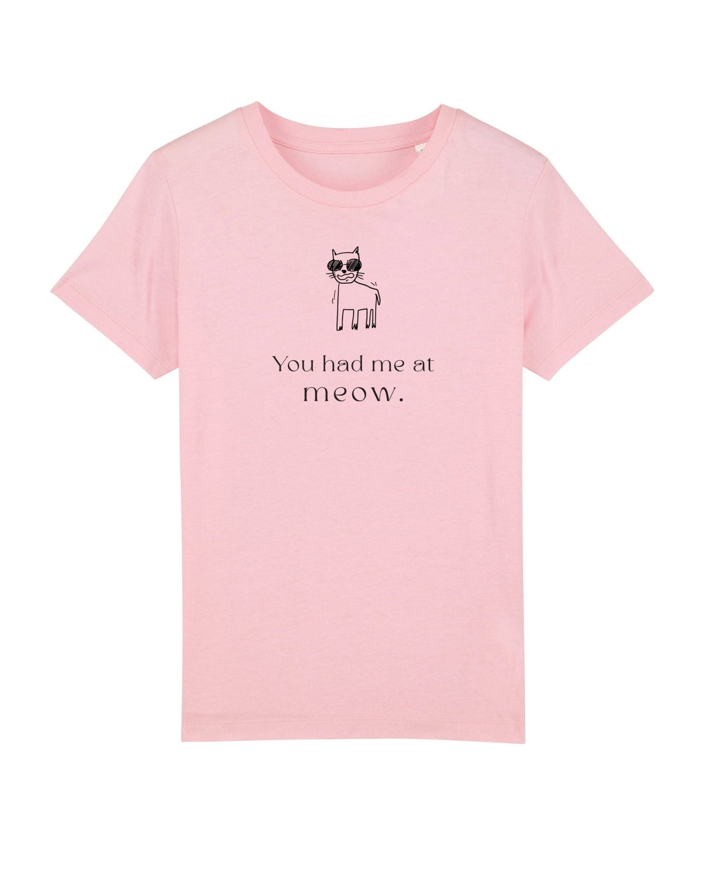 Hello Kitty and friends inspired – Organic Cotton 'Had Me At Meow' Kids Funny Cat T-shirt

