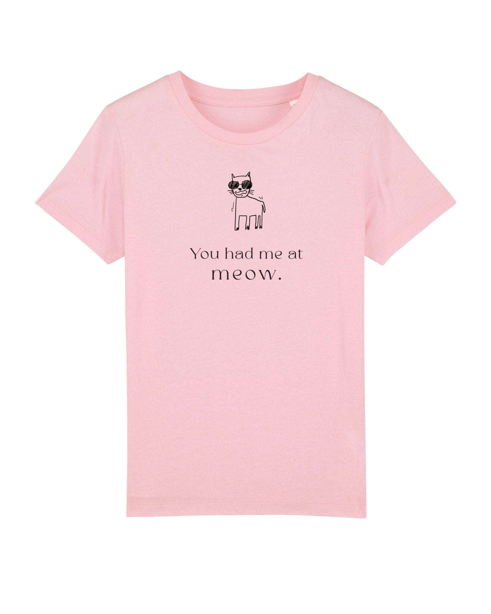 Hello Kitty and friends inspired – Organic Cotton 'Had Me At Meow' Kids Funny Cat T-shirt

