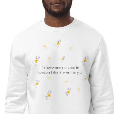Organic Cotton 'Heavenly Cats' Funny Cat Sweatshirt – cute cat sweatshirt for animal lovers

