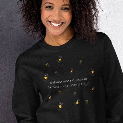 Animal Lover Sweatshirts in style – Organic Cotton 'Heavenly Cats' for feline fans

