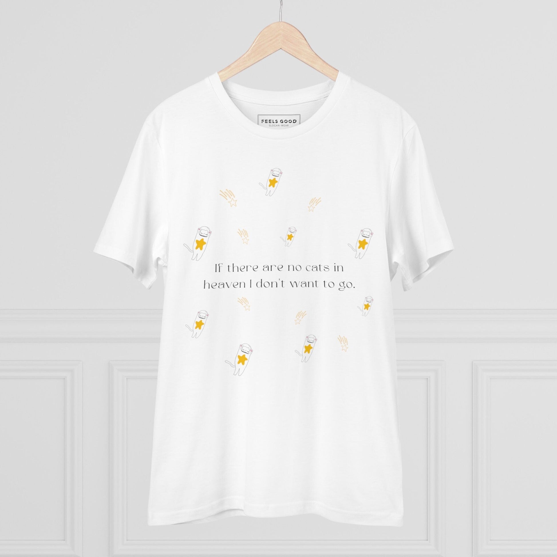 Organic Cotton 'Heavenly Cats' Funny Cat T-shirt - Fun Cat T shirt