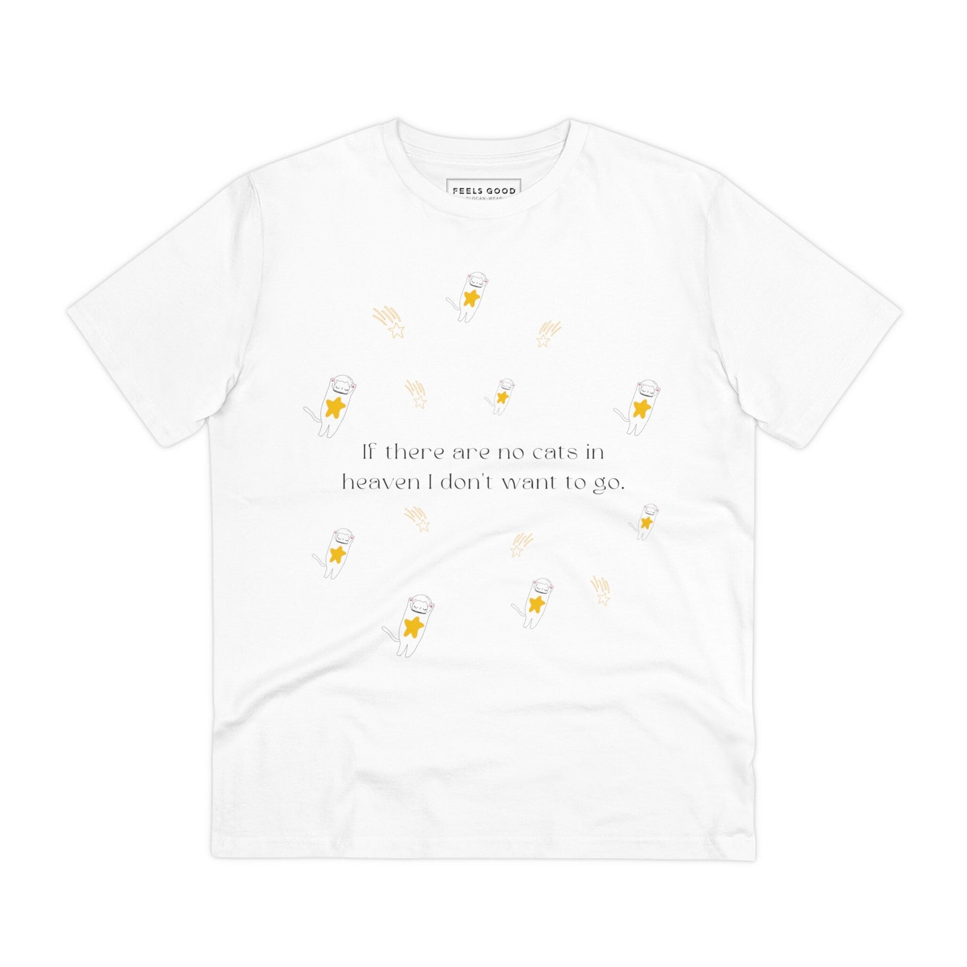 Organic Cotton 'Heavenly Cats' Funny Cat T-shirt - Fun Cat T shirt