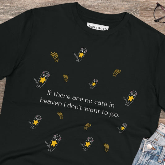 Funny cat tshirt Organic Cotton 'Heavenly Cats' for cat fans everywhere

