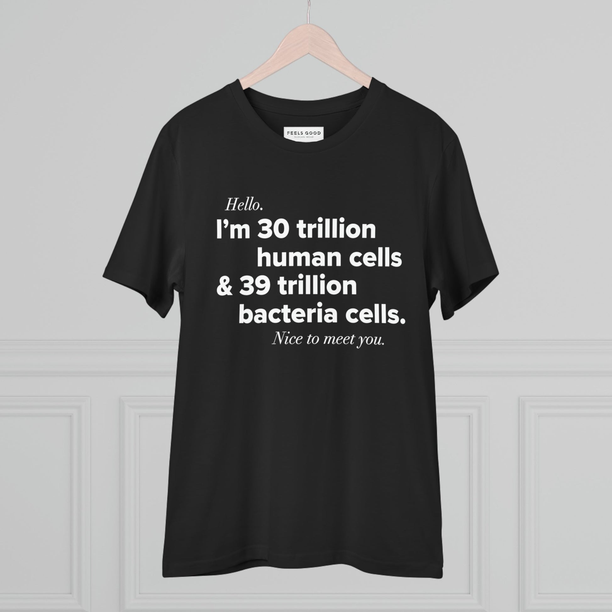 Organic Cotton 'Human Cells' T-shirt with design energy perfect for mood lifters

