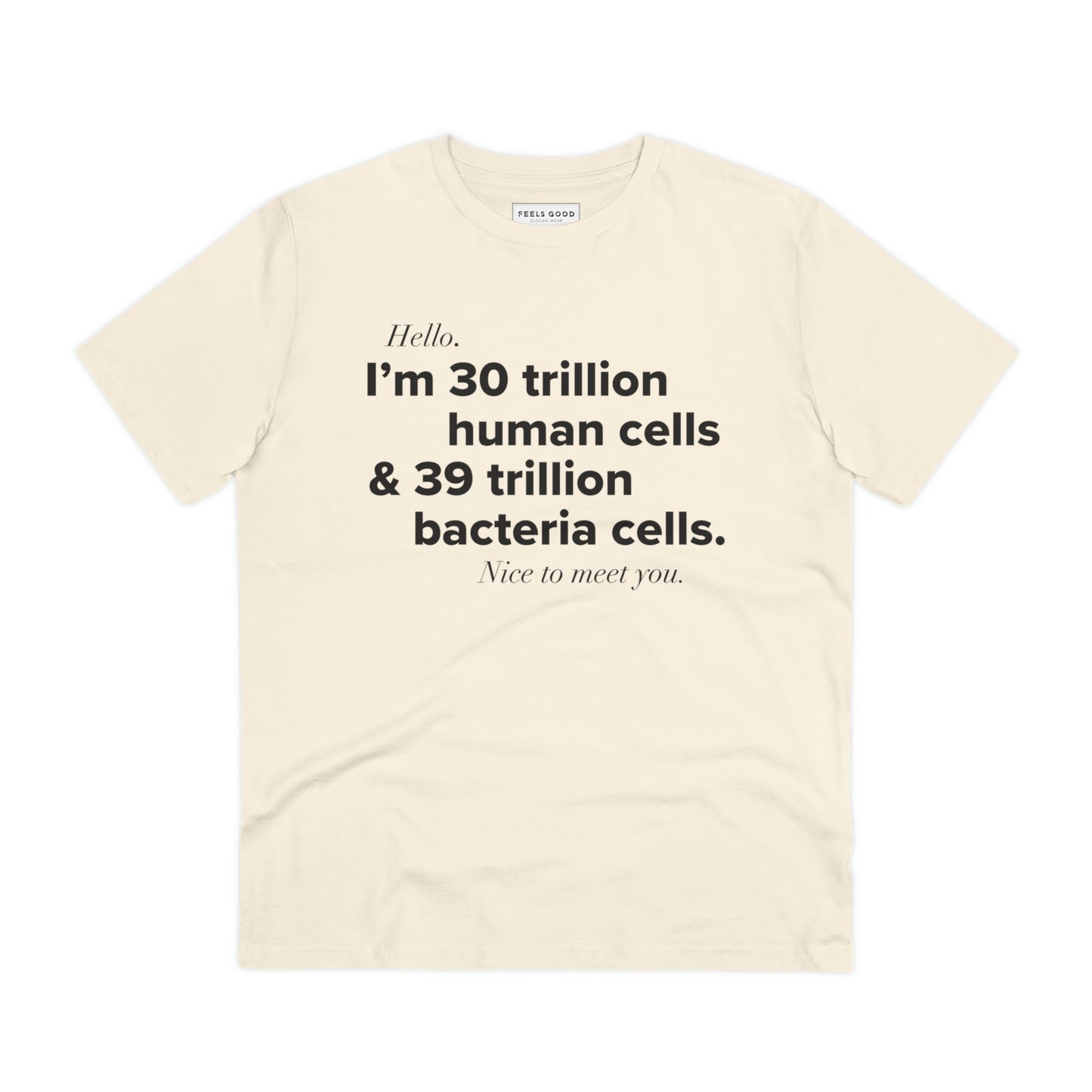 Organic Cotton 'Human Cells' T-shirt crafted for mindful style with vintage influence

