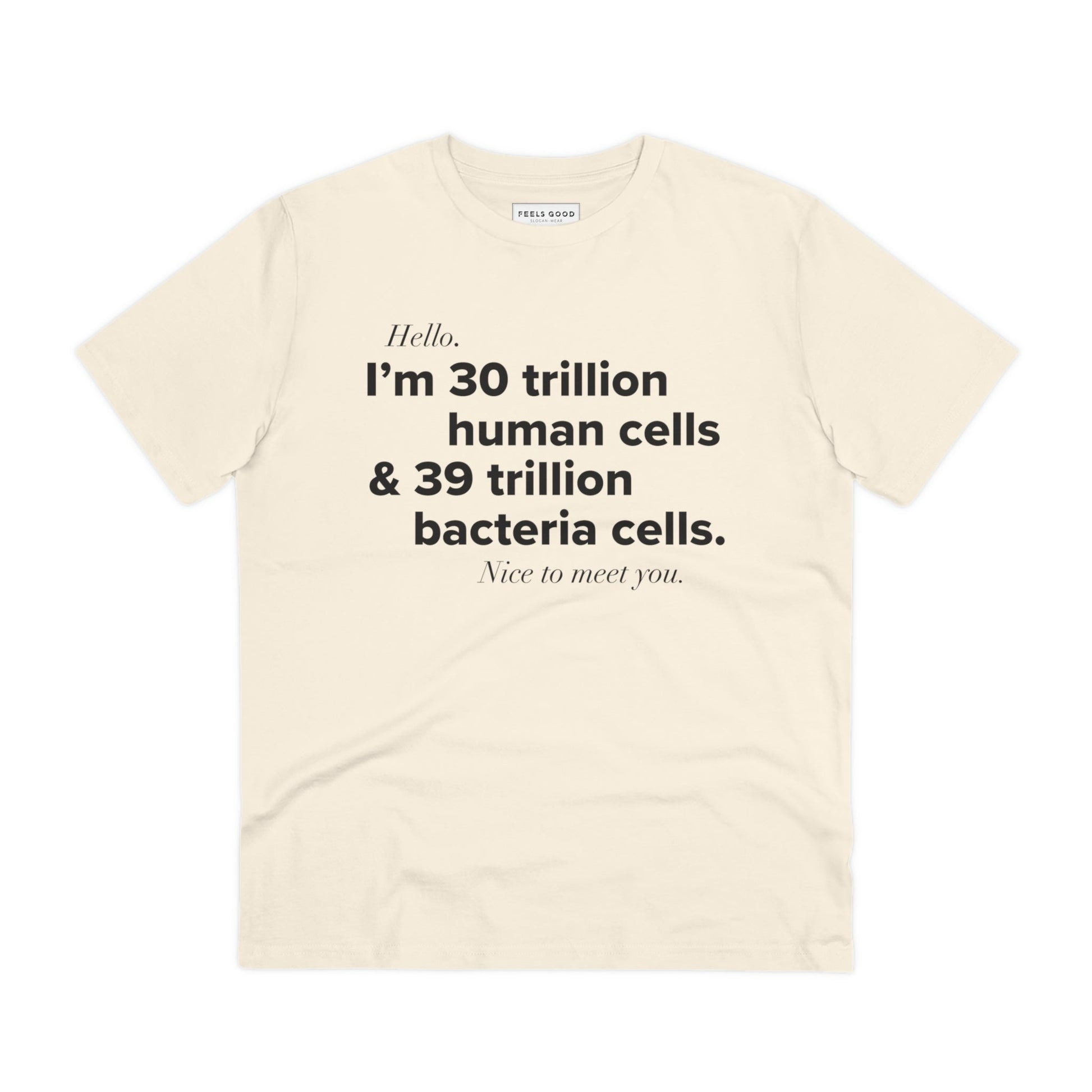 Organic Cotton 'Human Cells' T-shirt crafted for mindful style with vintage influence


