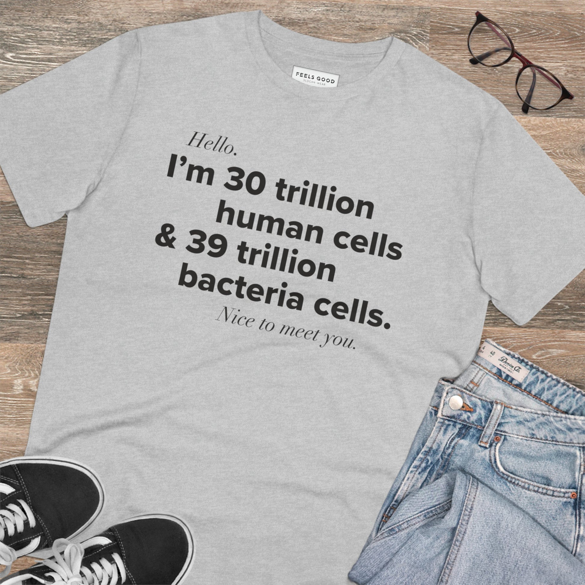 Organic Cotton 'Human Cells' T-shirt – wear your thoughts, look effortlessly cool

