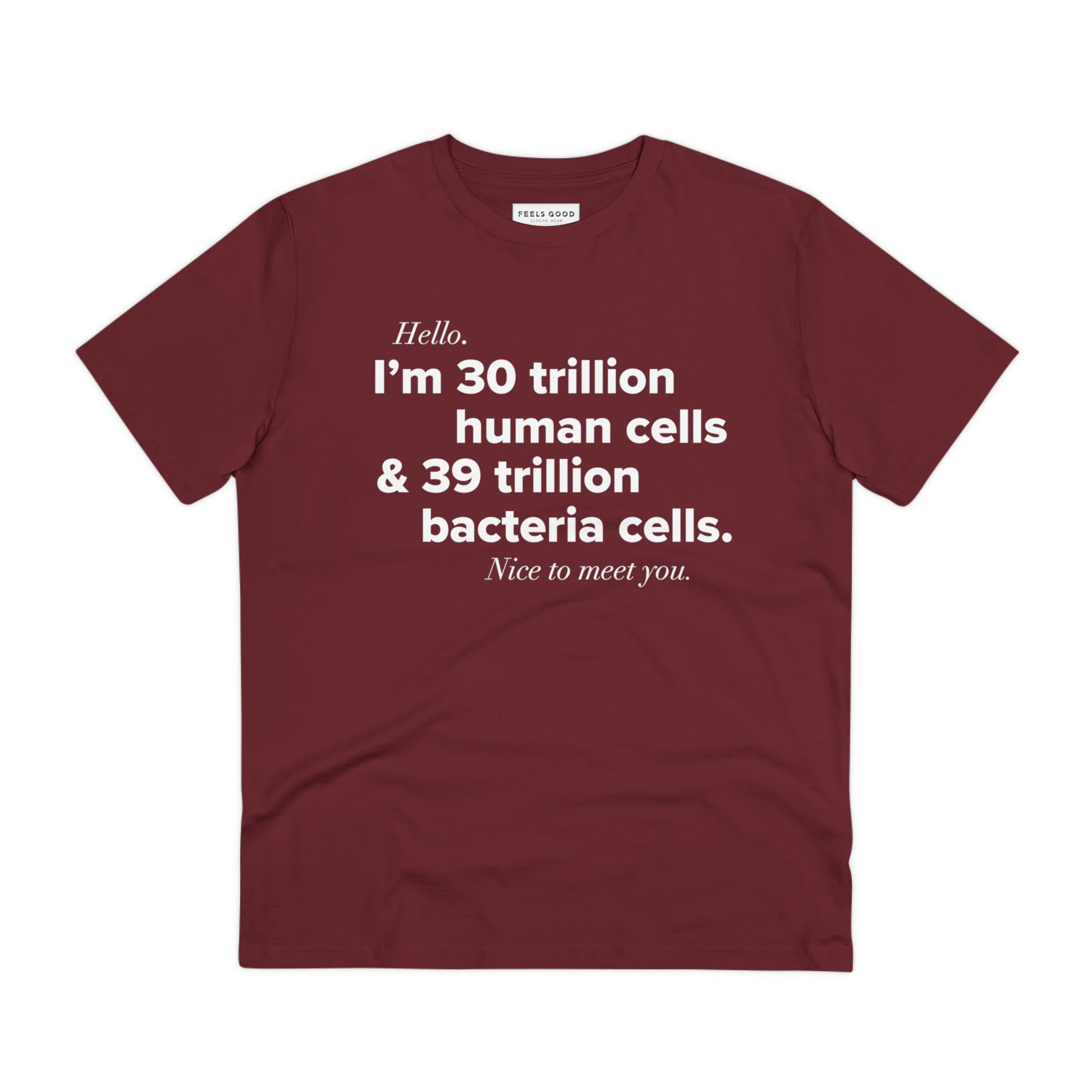 Unique Organic Cotton 'Human Cells' T-shirt designed for retro outfit aesthetics

