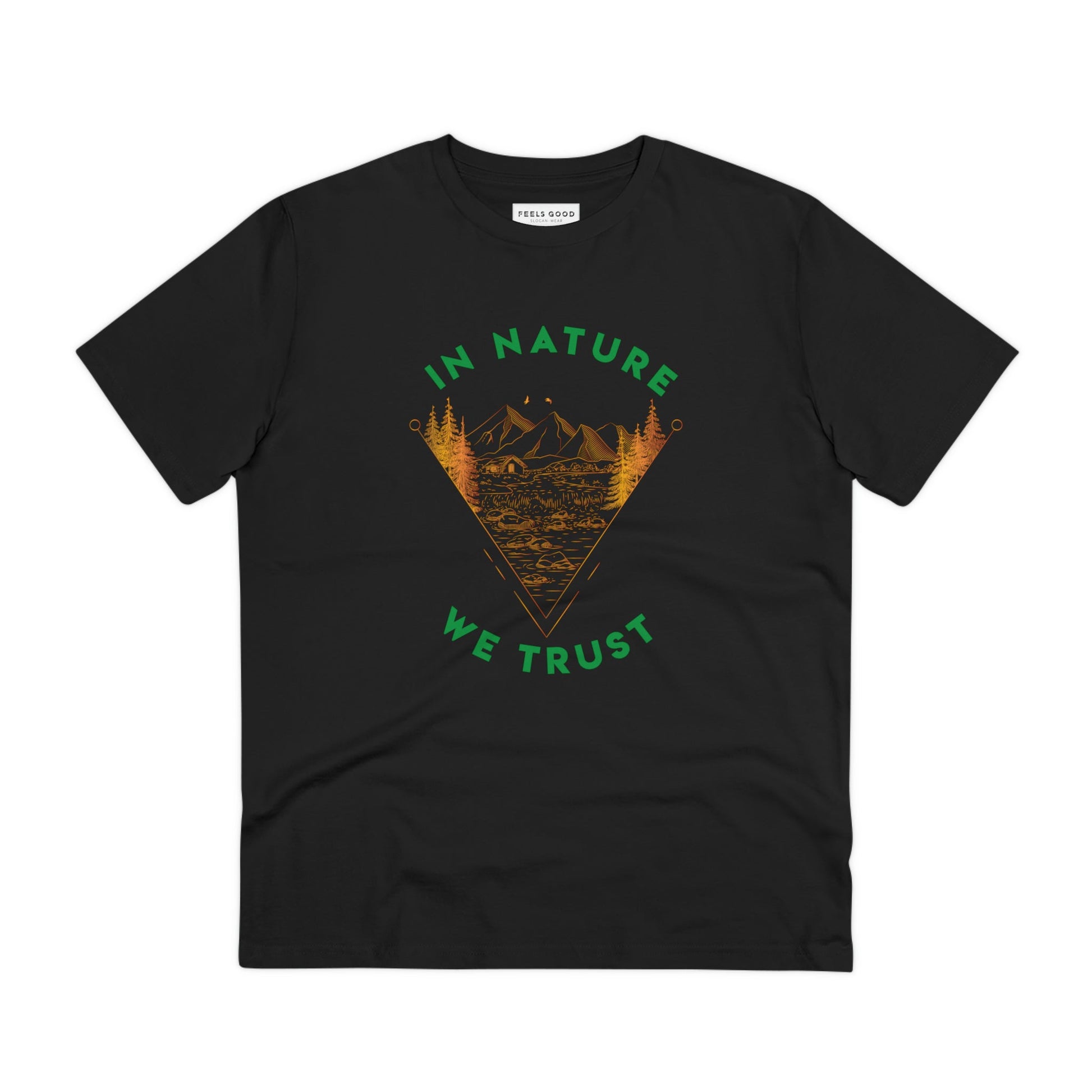 Get ready for a walk in the organic cotton 'In Nature We Trust' t-shirt, designed for nature.