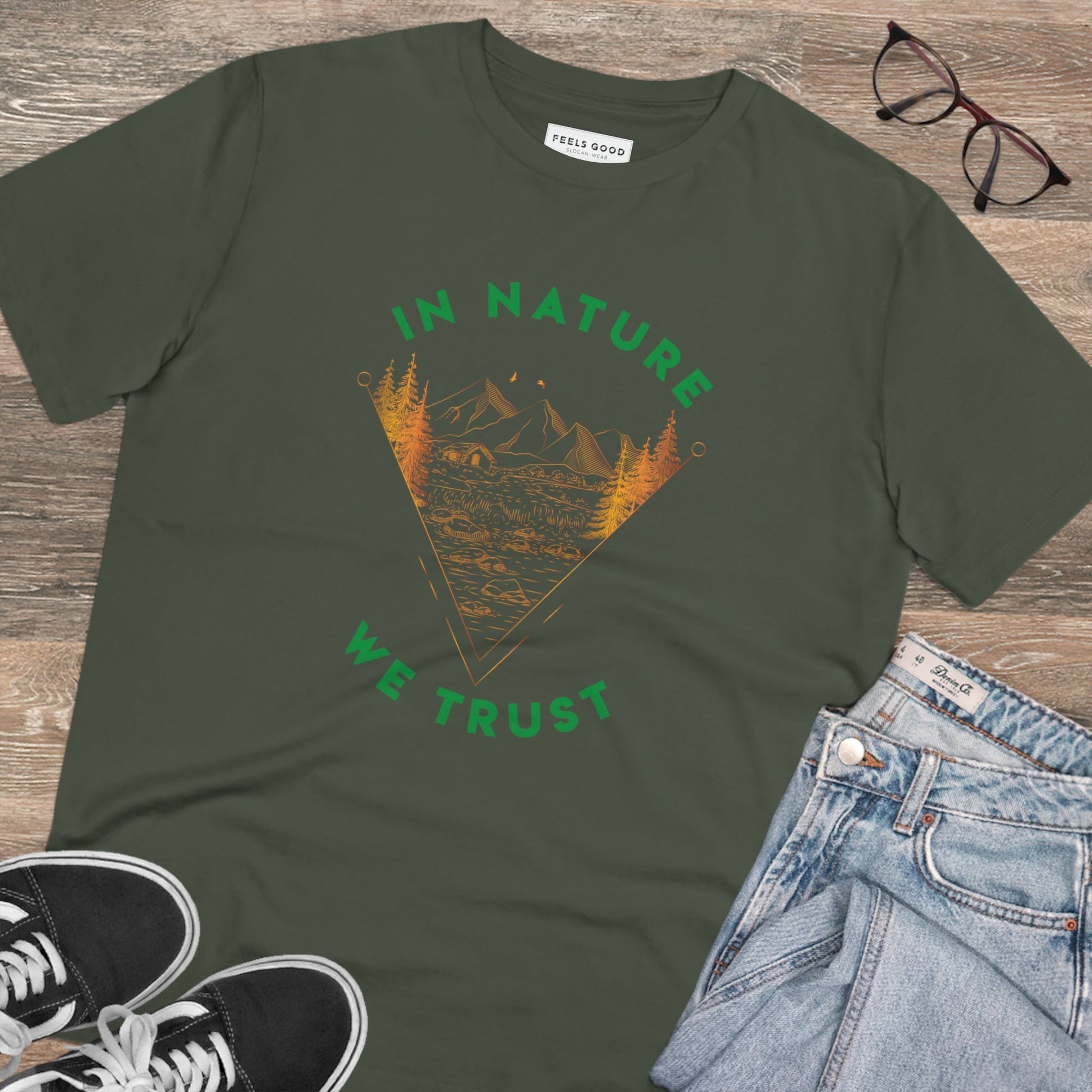 Nature lovers will adore the organic cotton 'In Nature We Trust' t-shirt for your next walk.