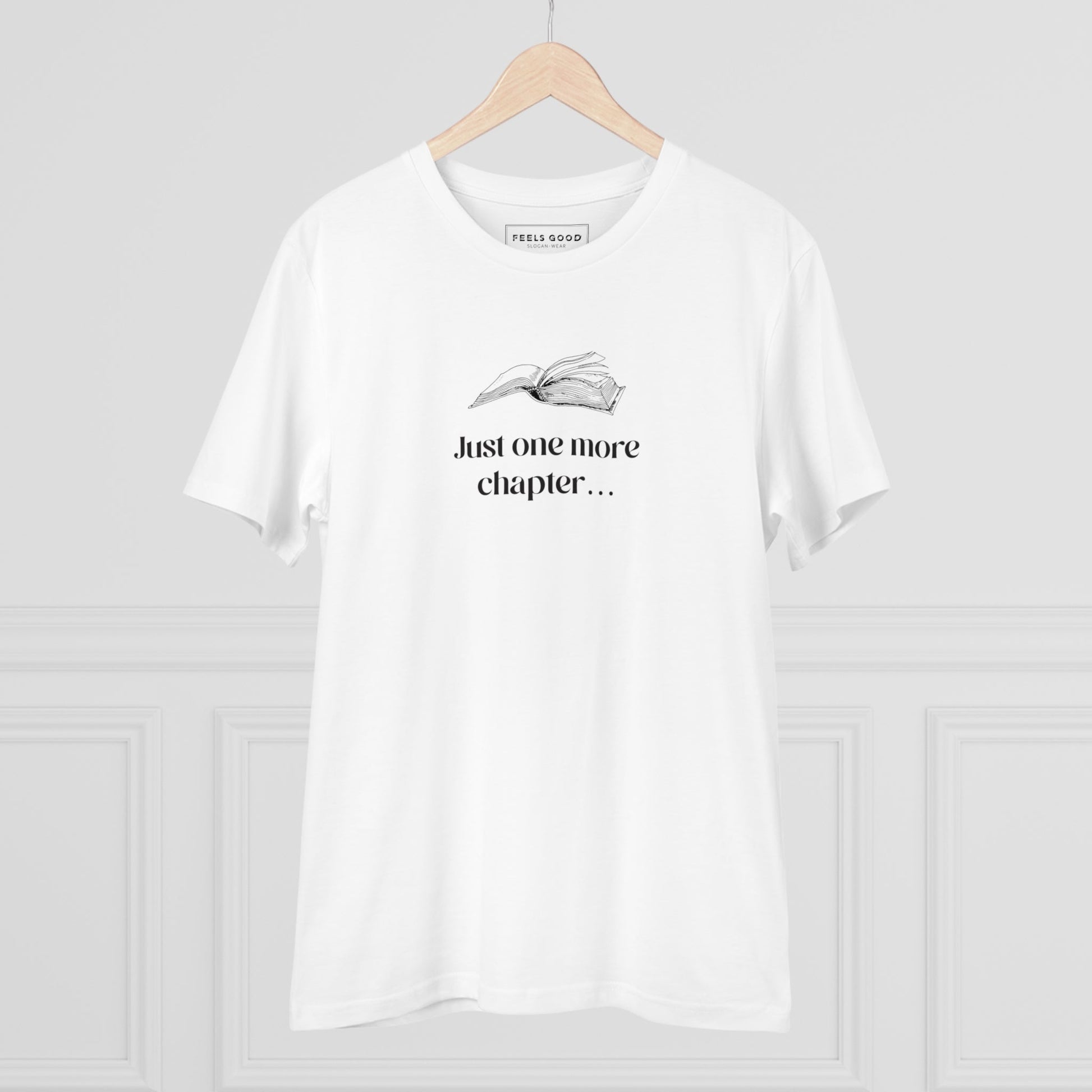 Organic Cotton 'Just One More Chapter…' Books T-shirt designed for lovers of story and sound

