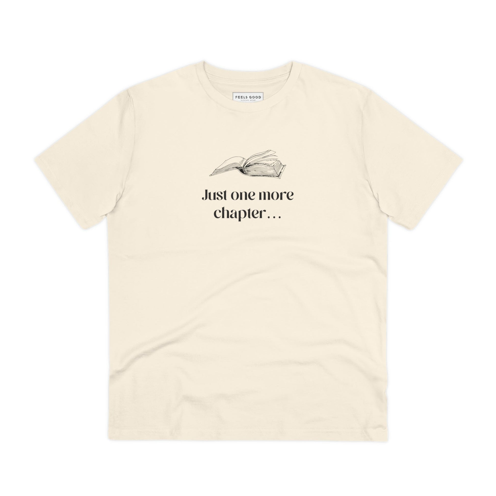 Organic Cotton 'Just One More Chapter…' Books T-shirt with indie vibes and retro appeal

