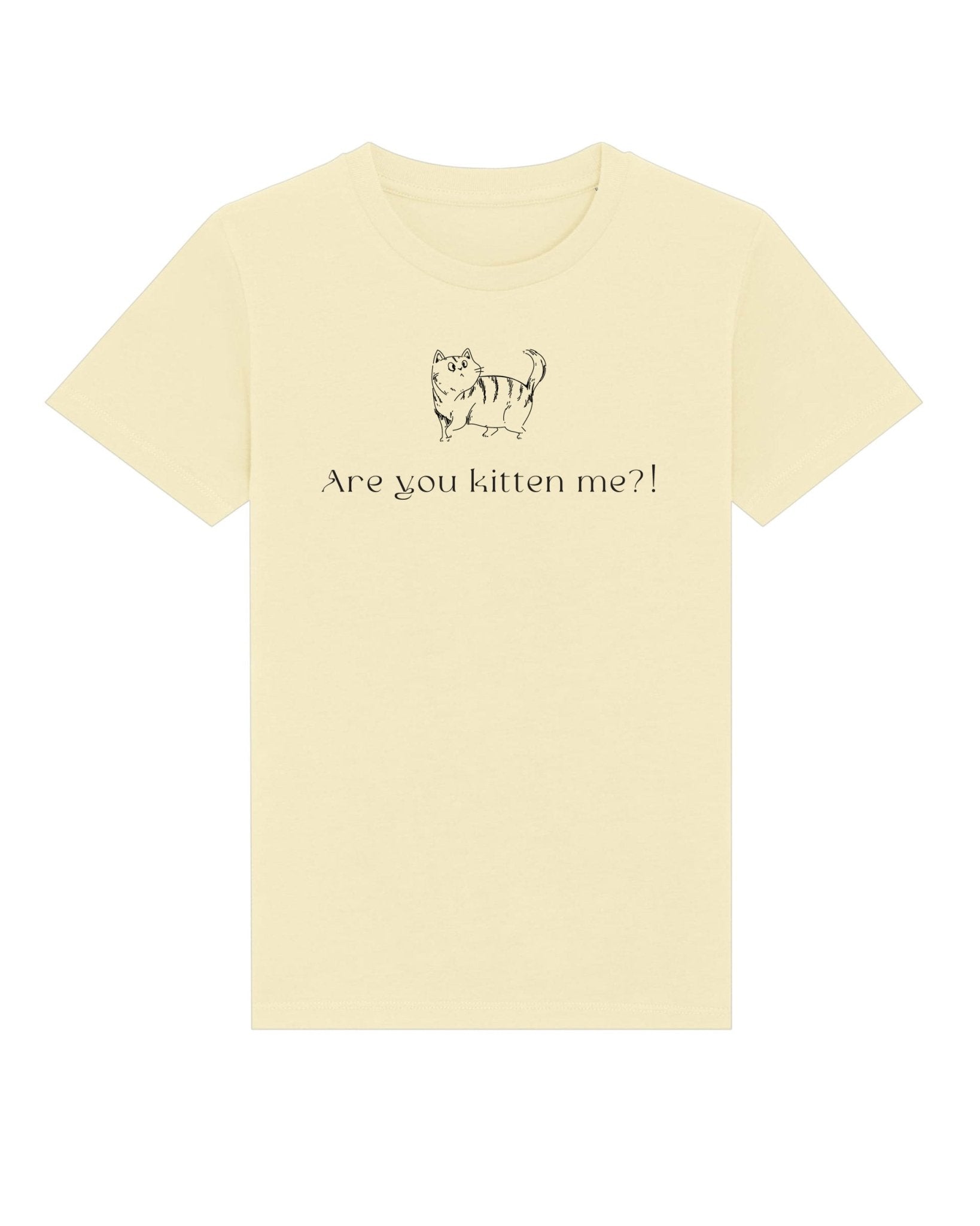 Kids animal print t shirts – Organic Cotton 'Kittening Me' funny cat top

