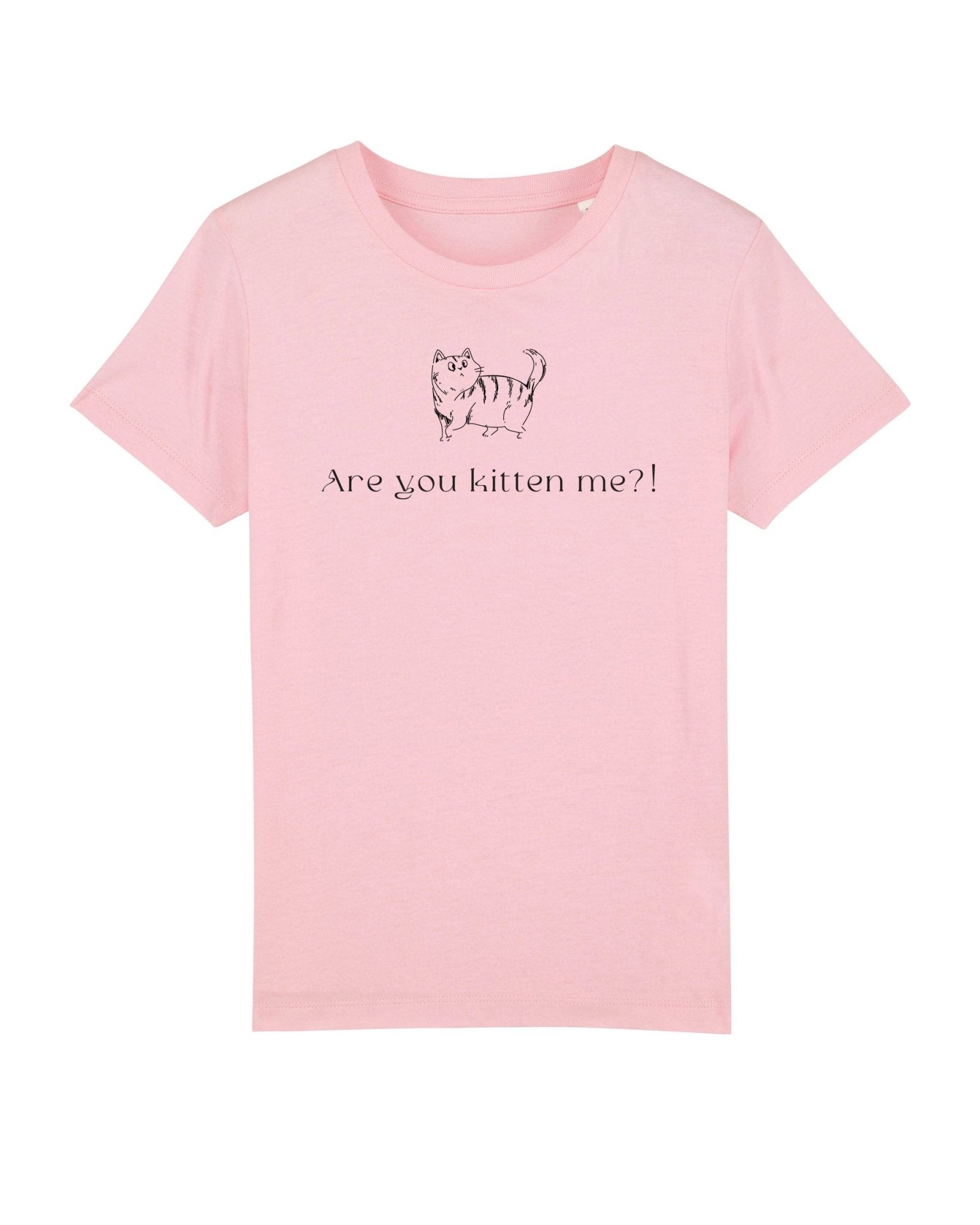 Kids cat t-shirts – Organic Cotton 'Kittening Me' tee, fun gender neutral design

