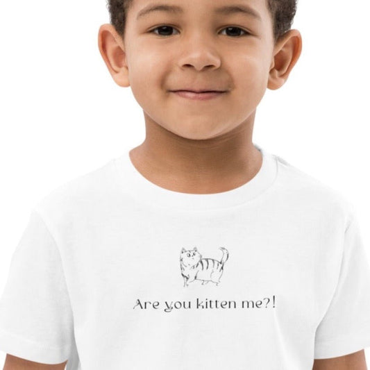 Organic Cotton 'Kittening Me' T-shirt – cute cat t-shirts for gender neutral kids clothes

