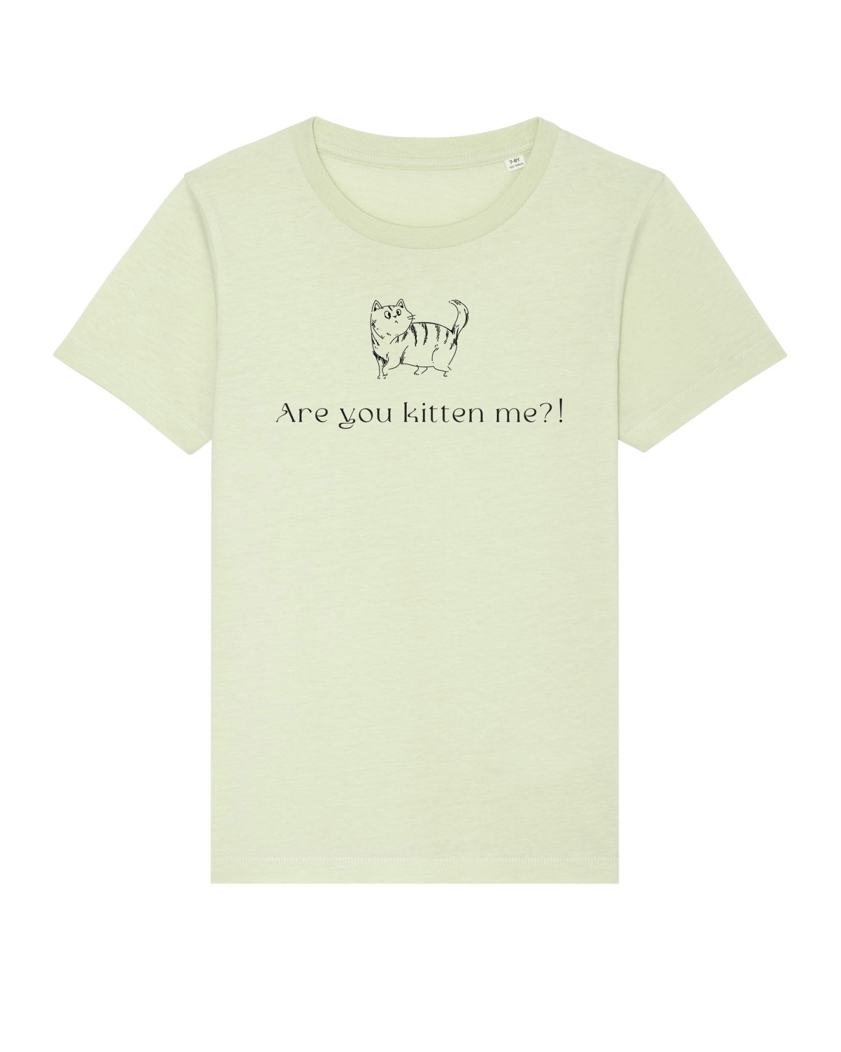 Cat t-shirts for kids – 'Kittening Me' Organic Cotton, funny animal print tee

