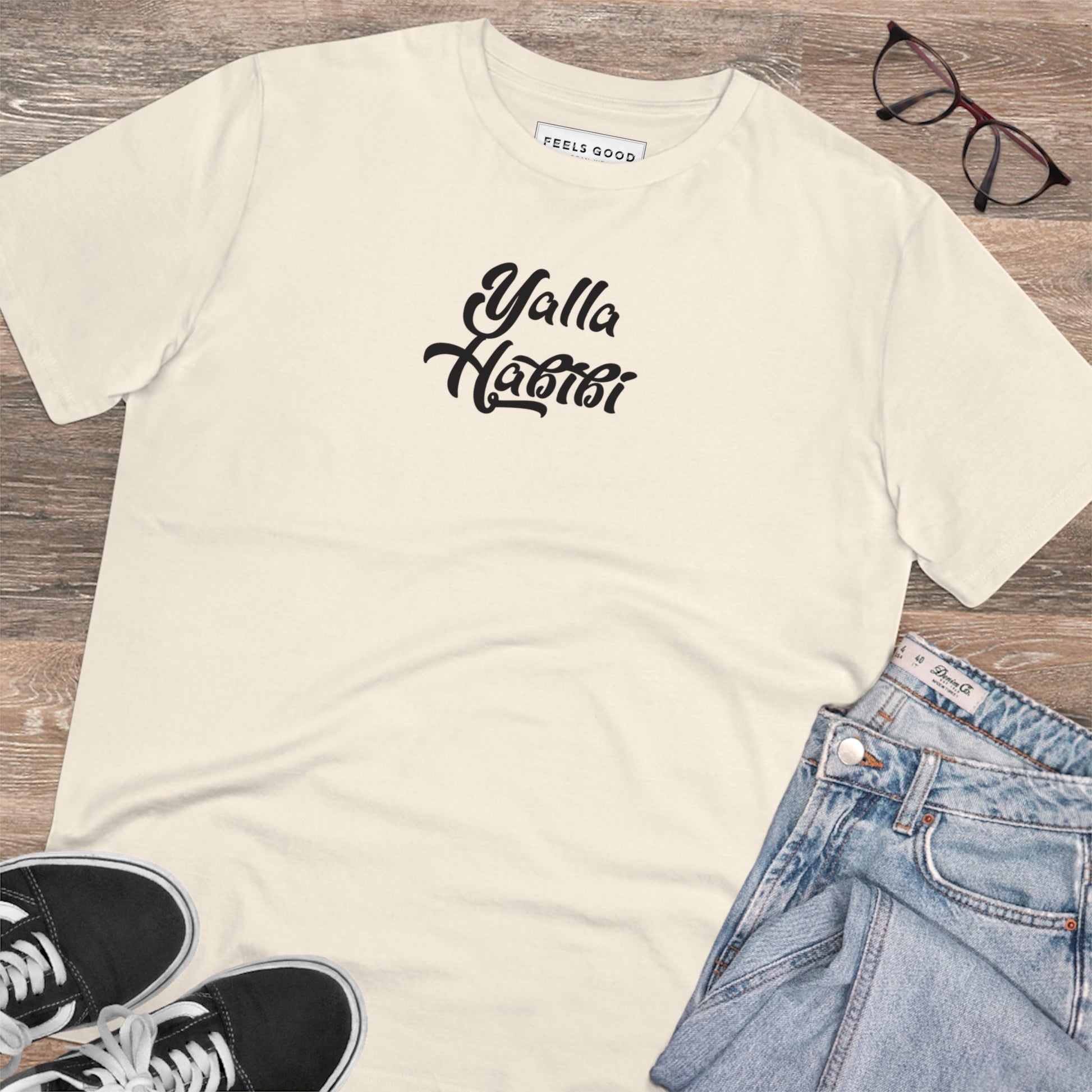 Organic Cotton 'Let's Go My Love' Arabic T-shirt - Hip Hop Tshirt - streetwear brands