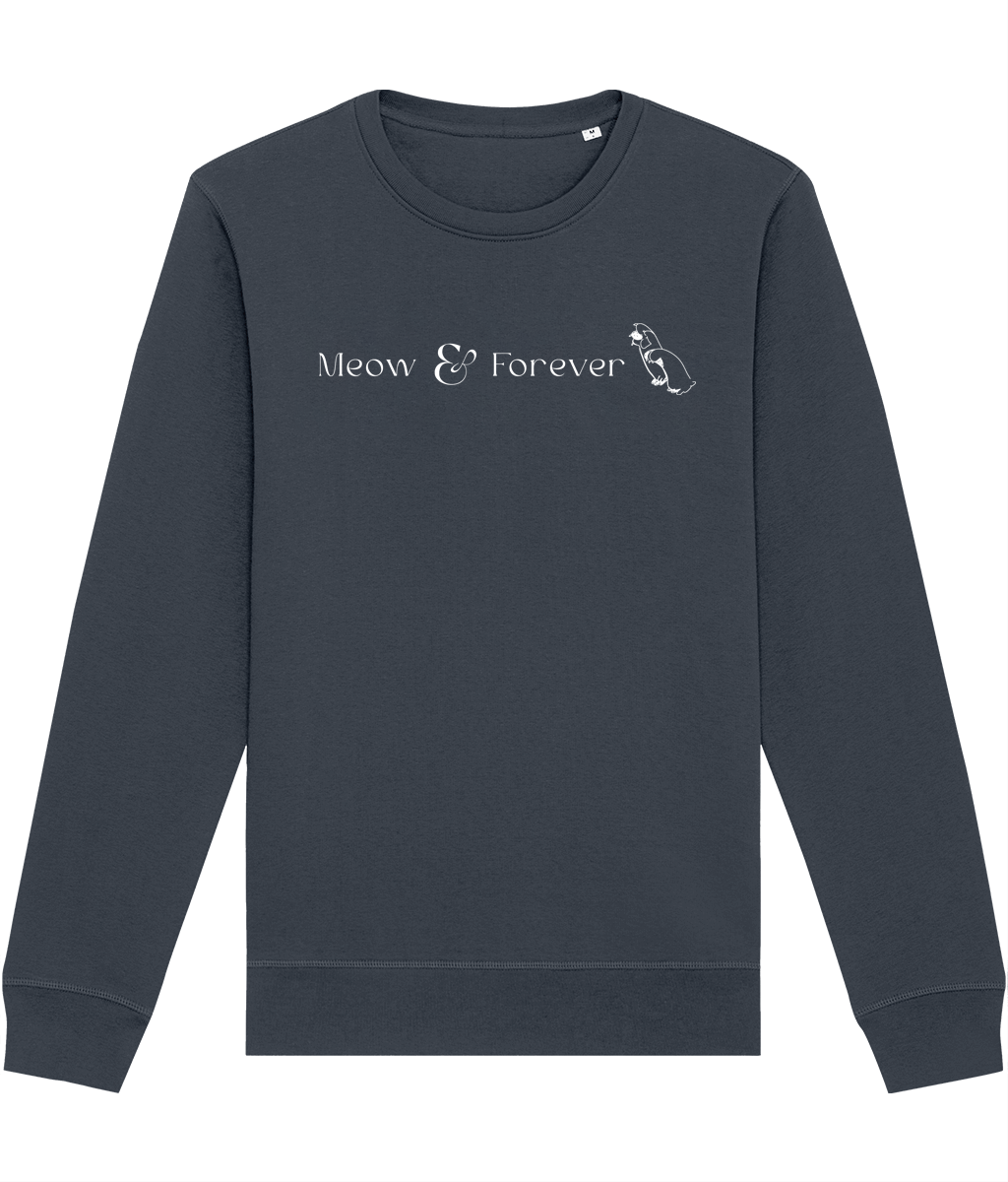 Fun and cute cat sweatshirt – 'Meow & Forever' in soft organic cotton

