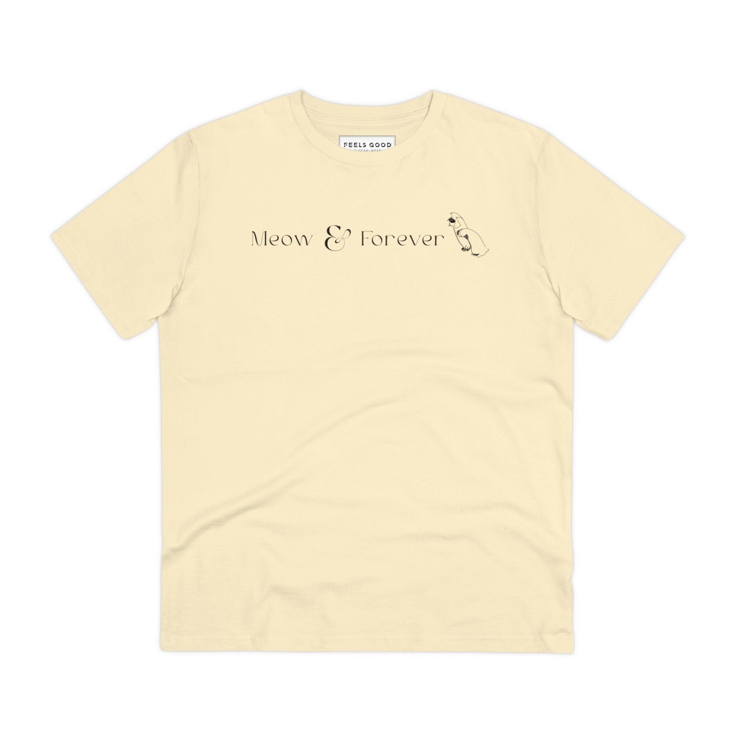 Meow & Forever cat funny t shirt in breathable organic cotton

