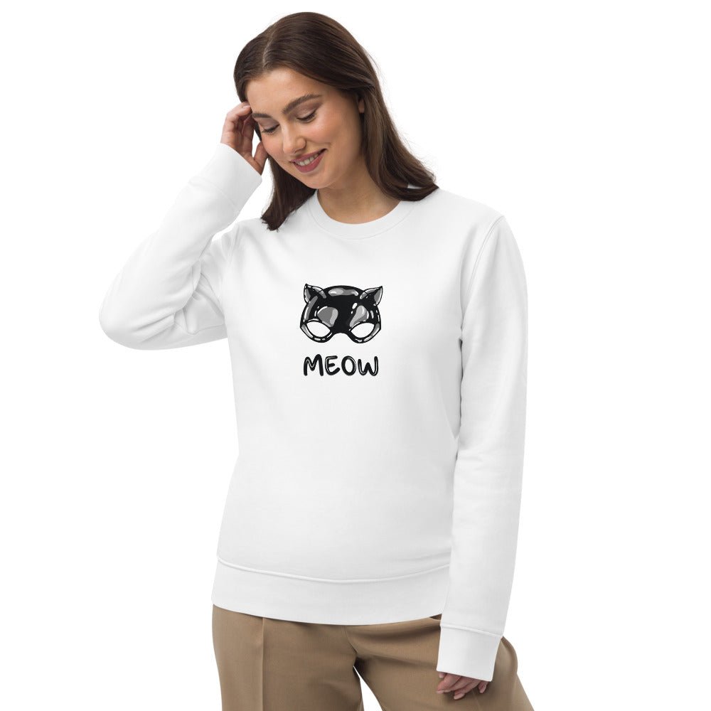 Organic Cotton 'Meow' Funny Cat Sweatshirt - Cat Sweatshirt