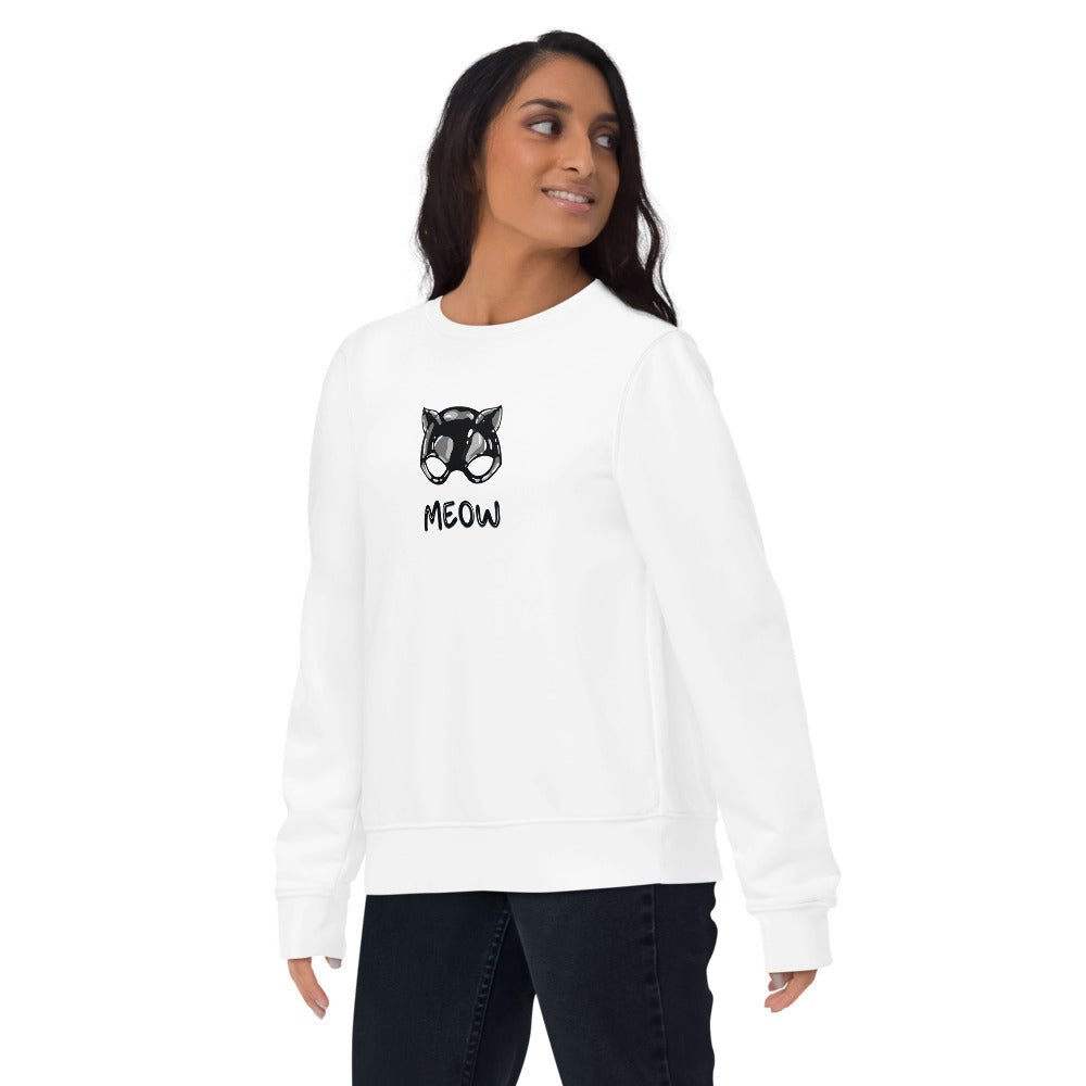 Organic Cotton 'Meow' Funny Cat Sweatshirt - Cat Sweatshirt