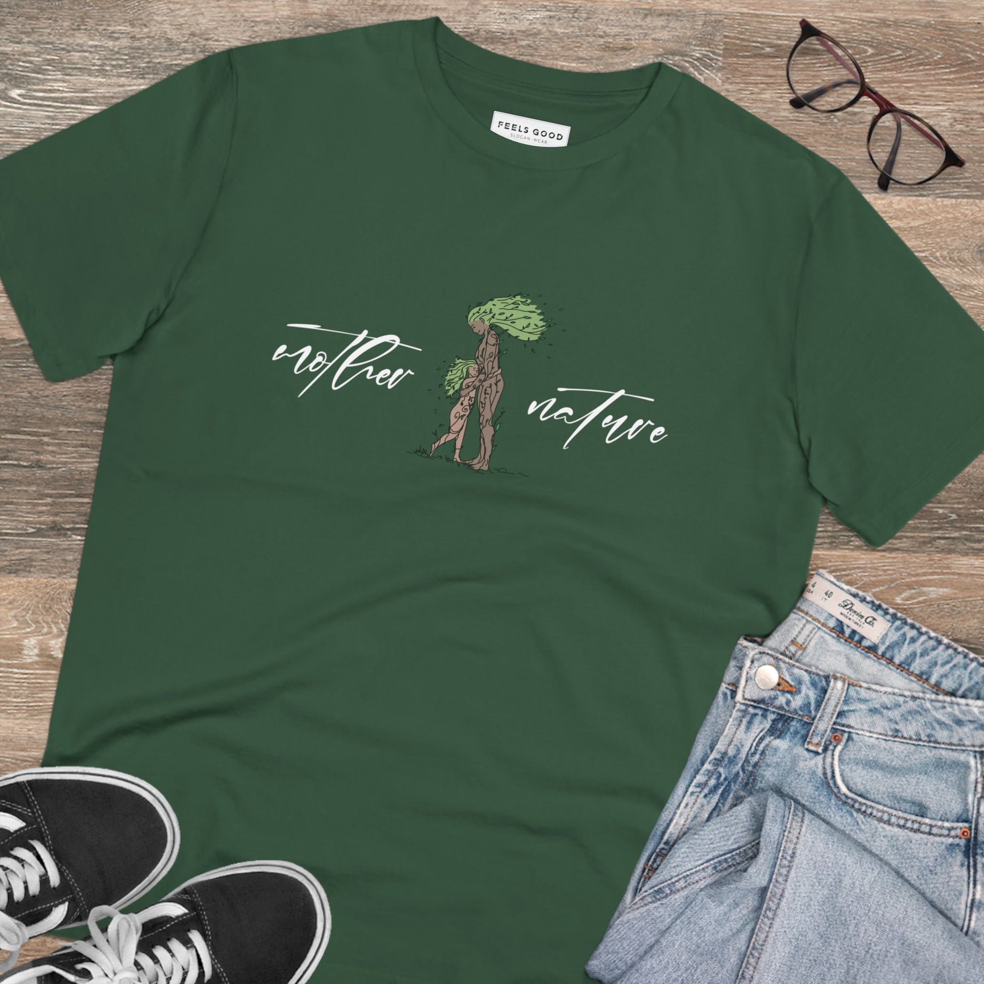 Explore in comfort with the organic cotton 'Mother Nature' eco t-shirt, a must-have outdoor t-shirt!