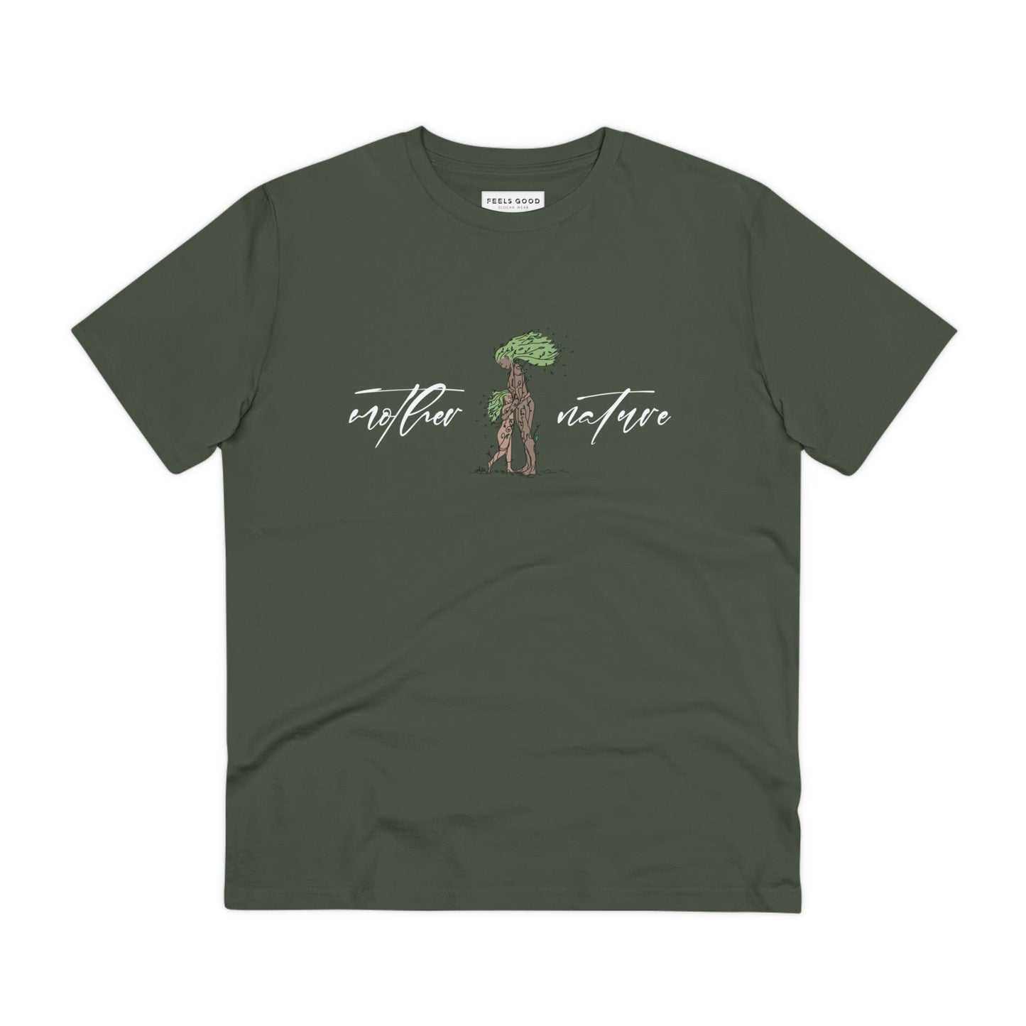Stay comfy on your next trip with the organic cotton 'Mother Nature' eco t-shirt, made for adventurers.