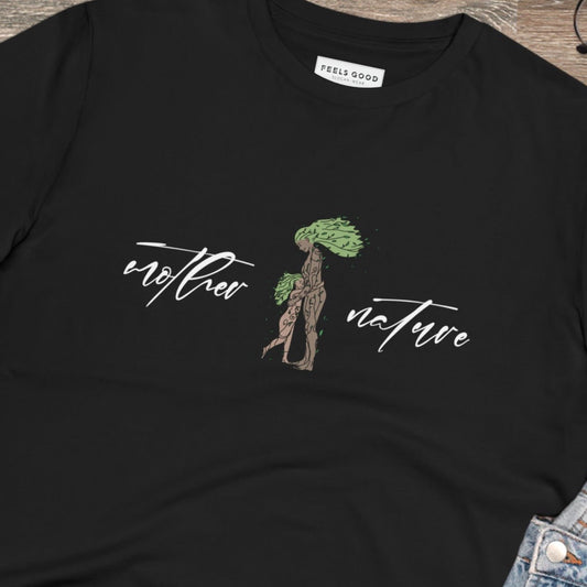 Embrace the wild in our organic cotton 'Mother Nature' eco t-shirt—perfect for every outdoor adventure!