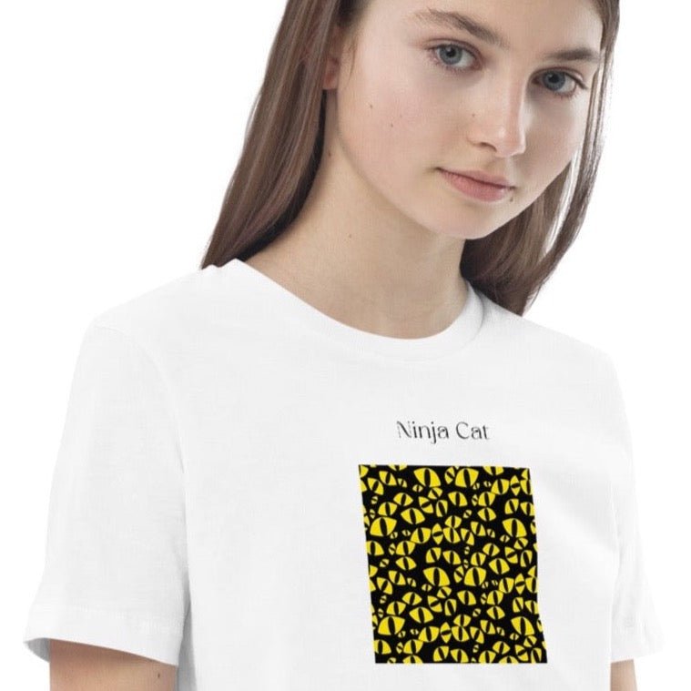 Organic Cotton 'Ninja Cat' Kids Funny Cat T-shirt for children's animal print t-shirts

