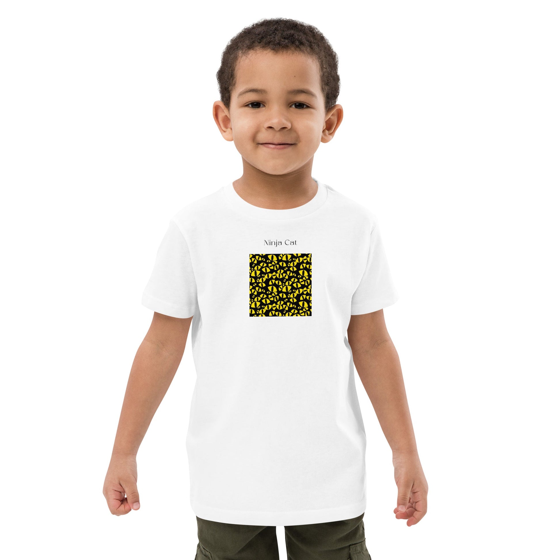 Animal print t shirts children love – Organic Cotton 'Ninja Cat' Kids Funny Cat T-shirt


