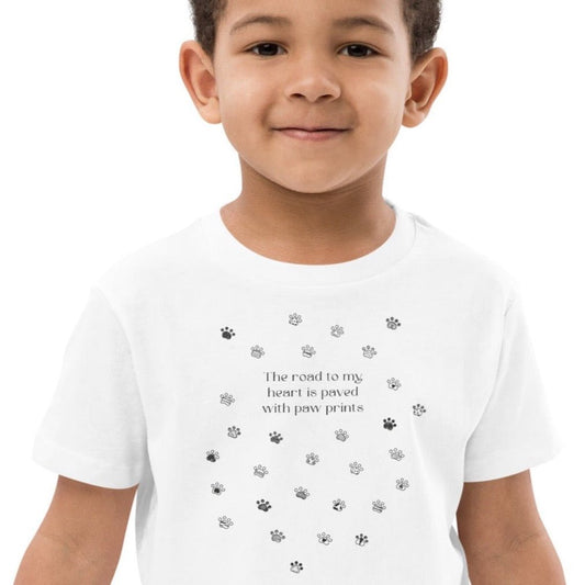 Organic Cotton 'Paw Prints' Kids Funny Animal T-shirt – cute children's animal print t shirt

