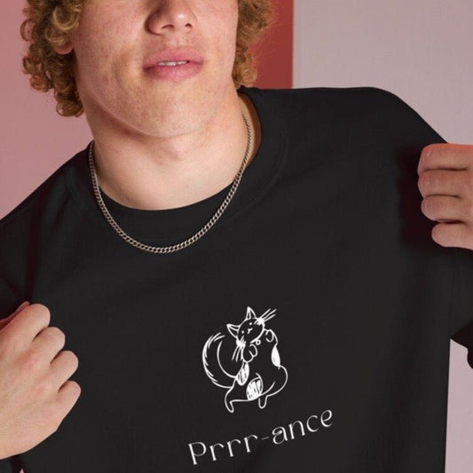 Organic Cotton 'Prance' Funny Cat Sweatshirt fits animal lover sweatshirts trend


