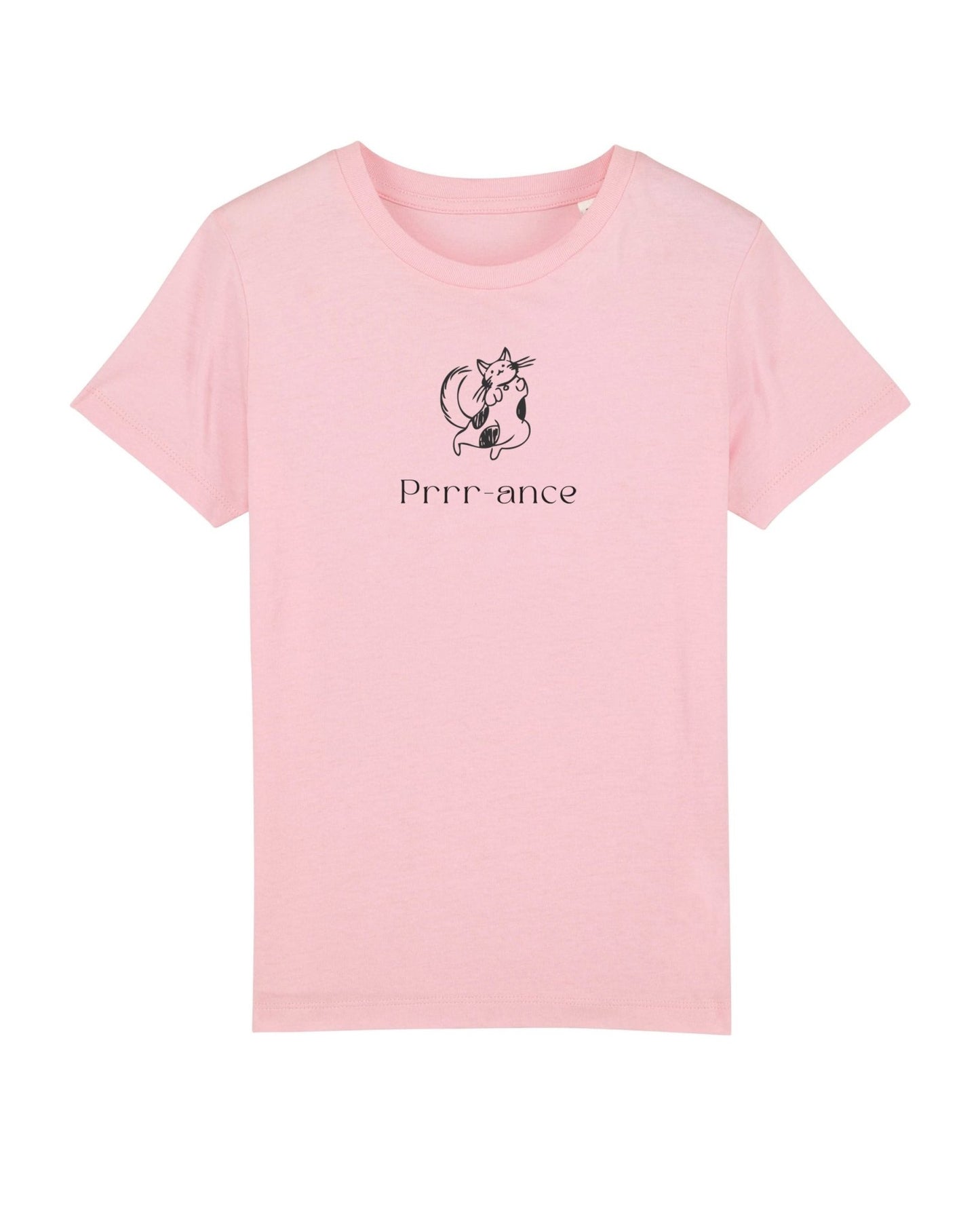 Organic Cotton 'Prance' Kids Funny Cat T-shirt, a fun Hello Kitty-inspired design.