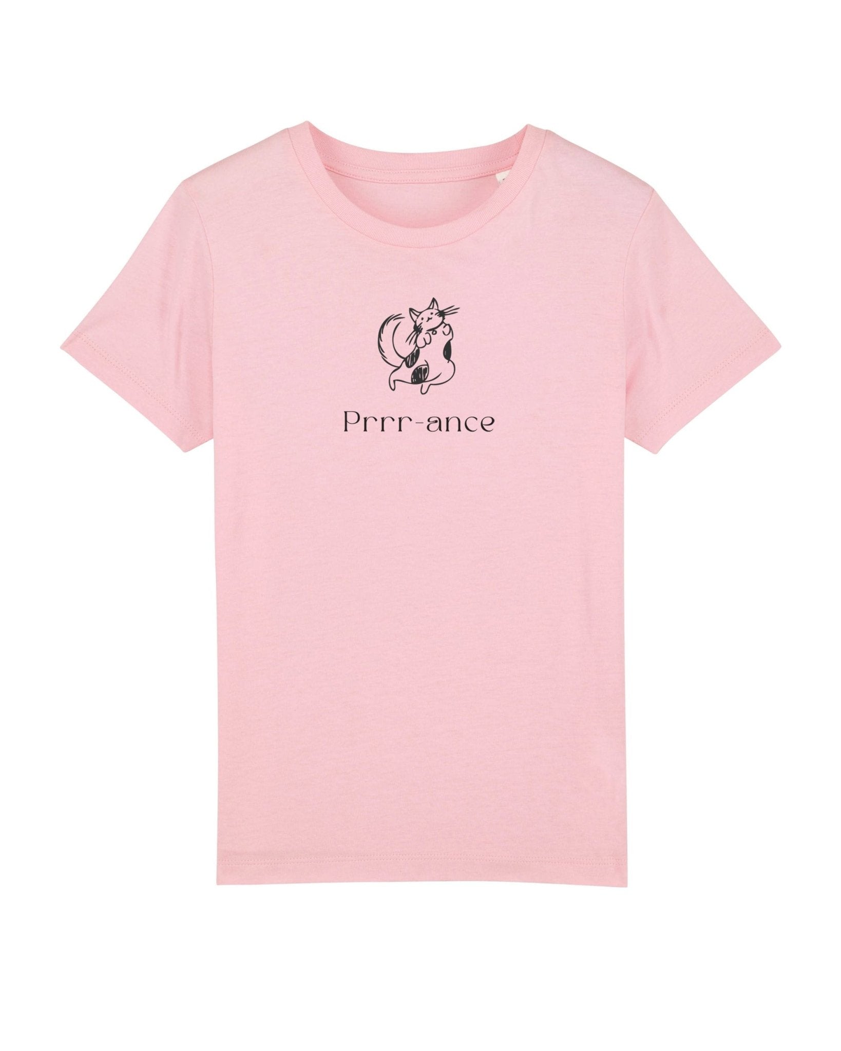 Organic Cotton 'Prance' Kids Funny Cat T-shirt, a fun Hello Kitty-inspired design.