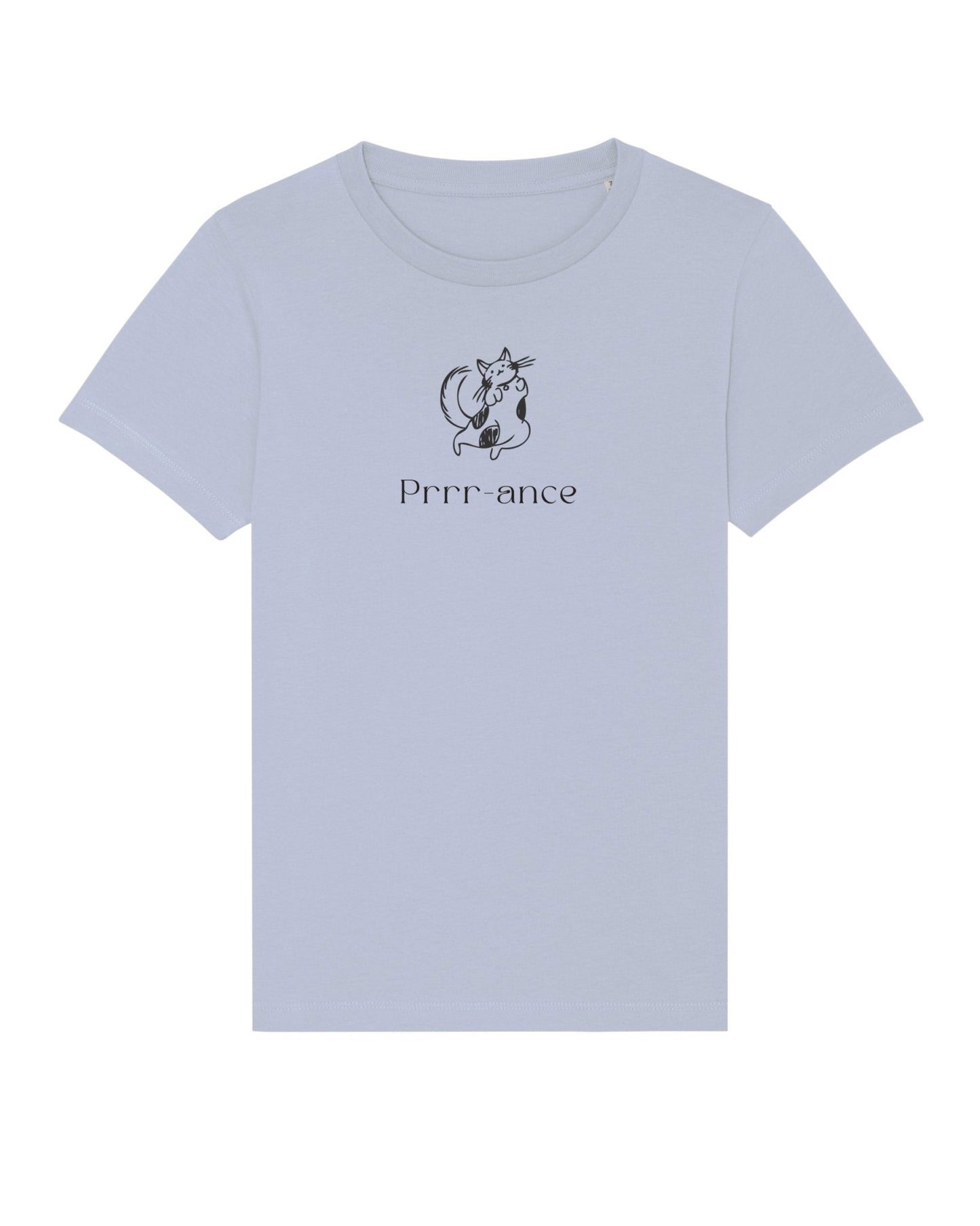 Gender-neutral kids clothes: Organic Cotton 'Prance' Kids Funny Cat T-shirt.