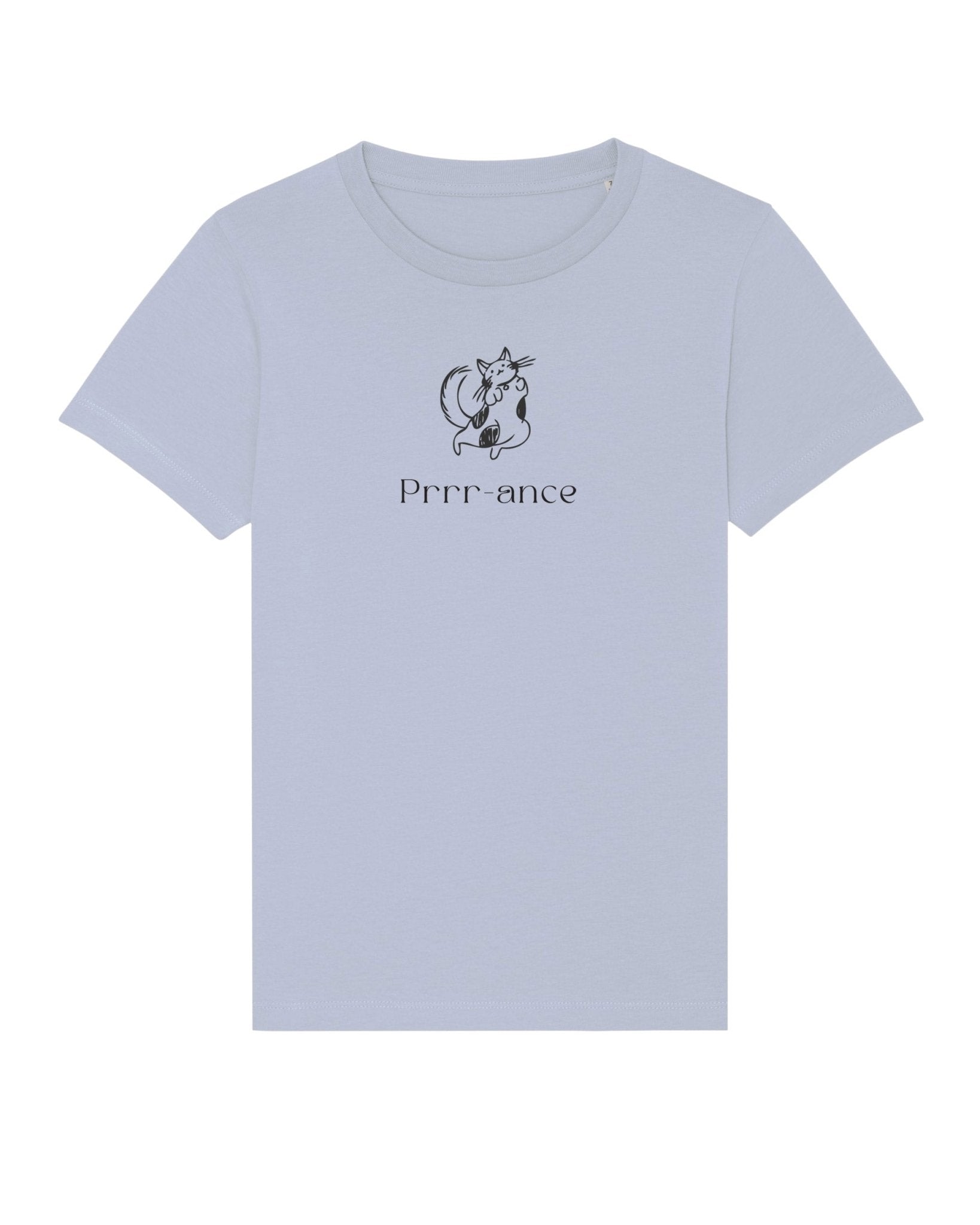 Gender-neutral kids clothes: Organic Cotton 'Prance' Kids Funny Cat T-shirt.