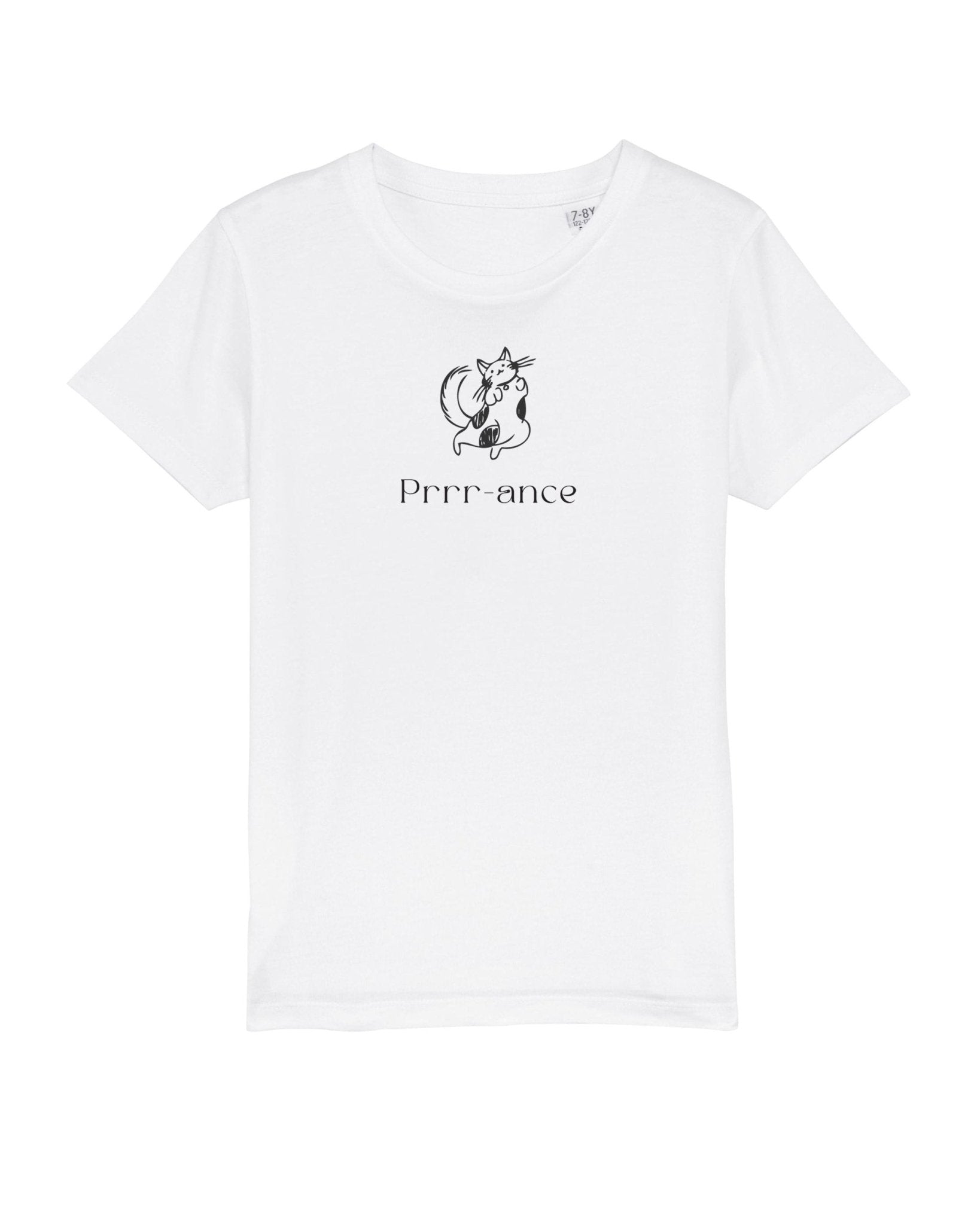 Organic Cotton 'Prance' Funny Cat T-shirt for kids, Hello Kitty clothing style.