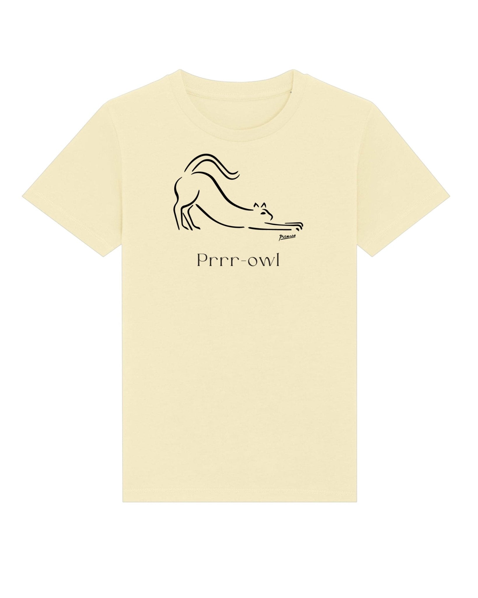Organic cotton 'Prowl Cat' kids funny cat t-shirt—stylish and fun cat t-shirts for every child.