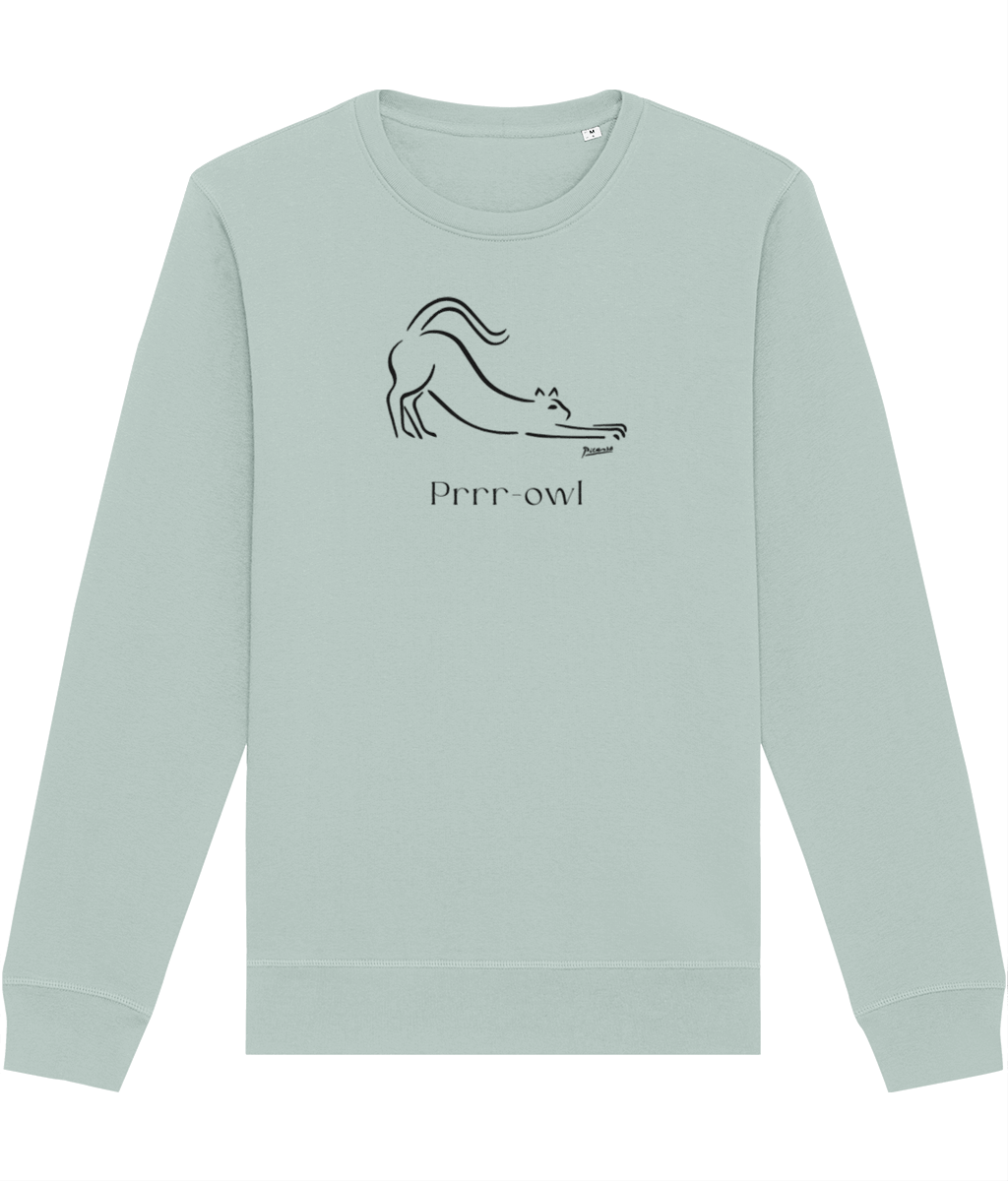 Stay warm in the Organic Cotton 'Prowl' Funny Cat Sweatshirt – an ultimate cute cat sweatshirt.

